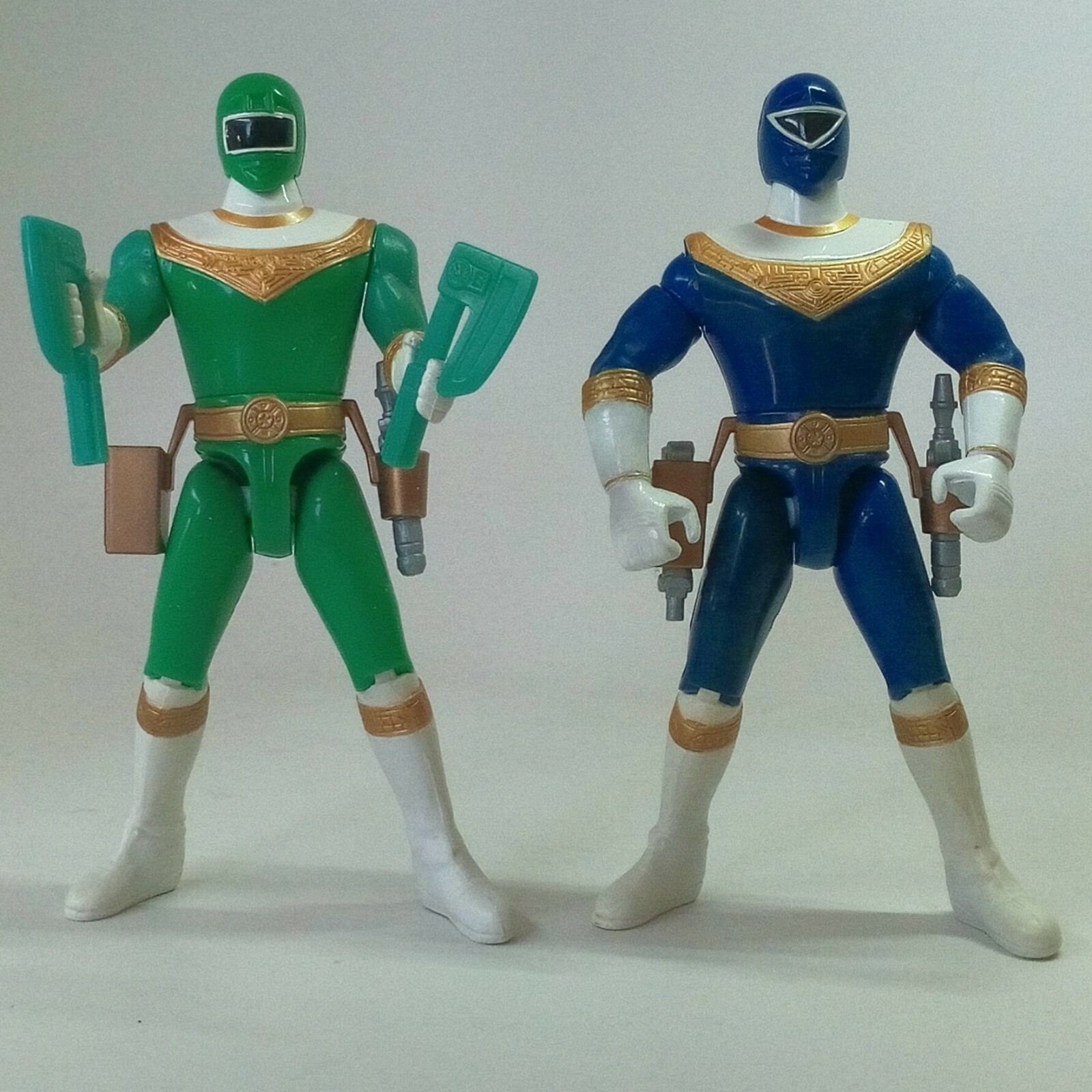 1996 ALL 6 Power Rangers ZEO 5.5&Prime; Action Feature Gold Red Blue Green Pink Yellow