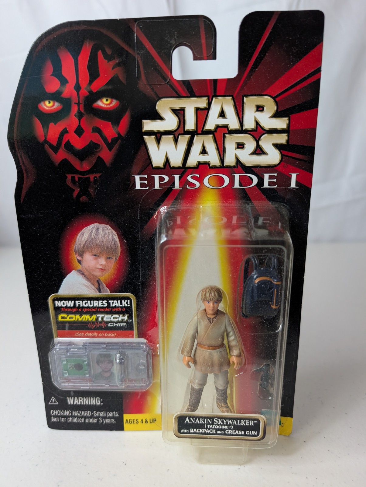 Star Wars Episode I Anakin Skywalker Action Figure w/ Backpack, Grease Gun &