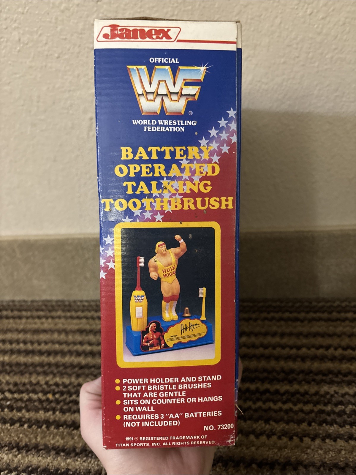 Hulk Hogan Talking Toothbrush WWF Wrestling 1991 Janex Vintage Untested