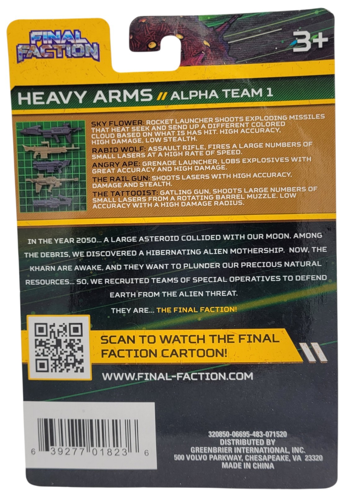 Final Faction Alpha Team 1 Weapons Pack Heavy Arms Action Figures