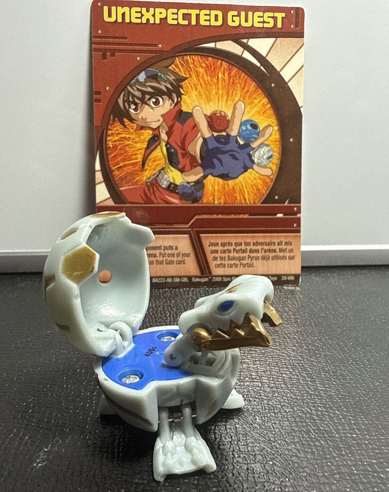 Bakugan Juggernoid Gray Haos B1 Classic 400G Rare Open Core + Card Shown