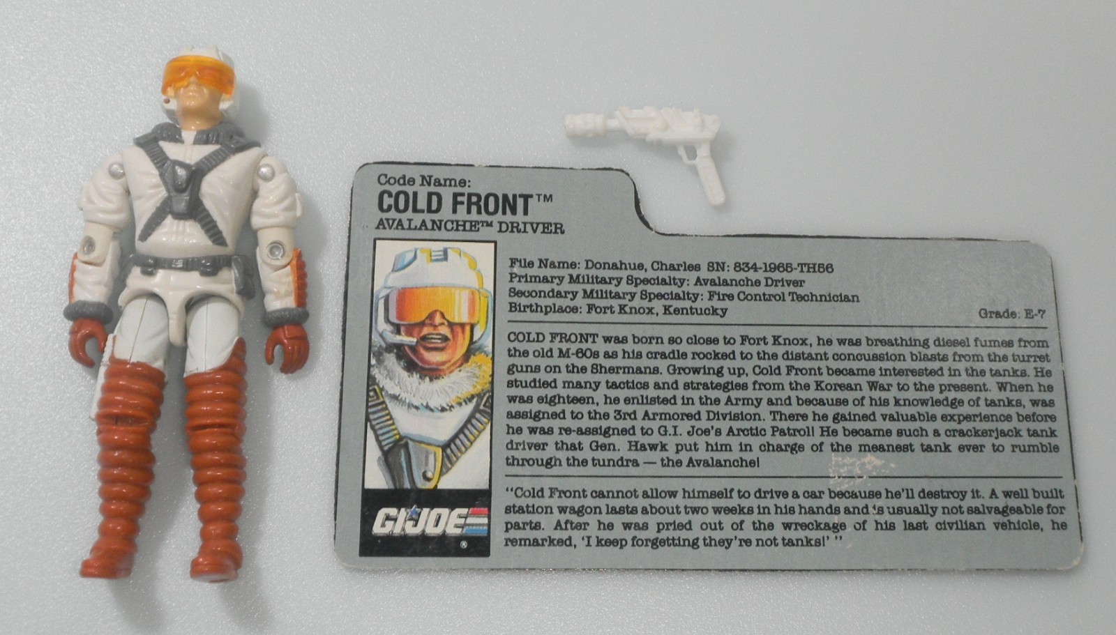 Vintage 1990 Cold Front File Card G.I. GI Joe 99% Complete Figure 3.75 ARAH Lot