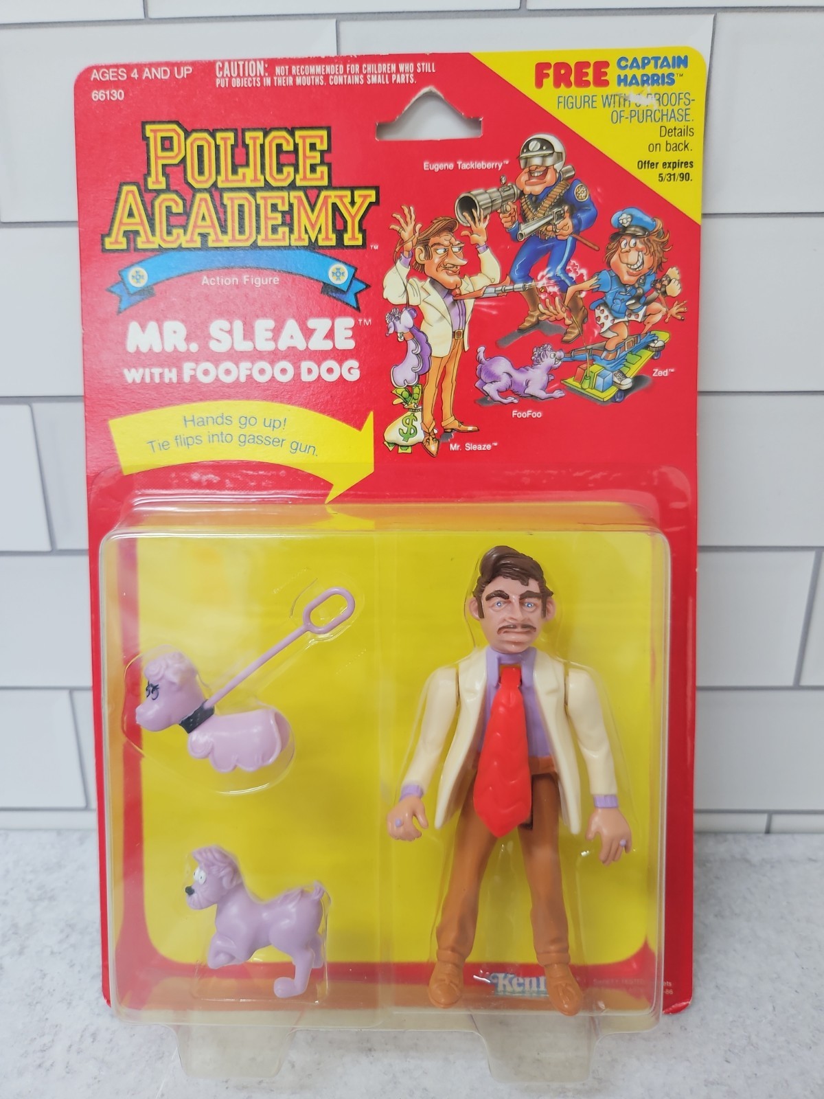 1988 Kenner Police Academy Mr. Sleaze With FooFoo Dog Action Figure