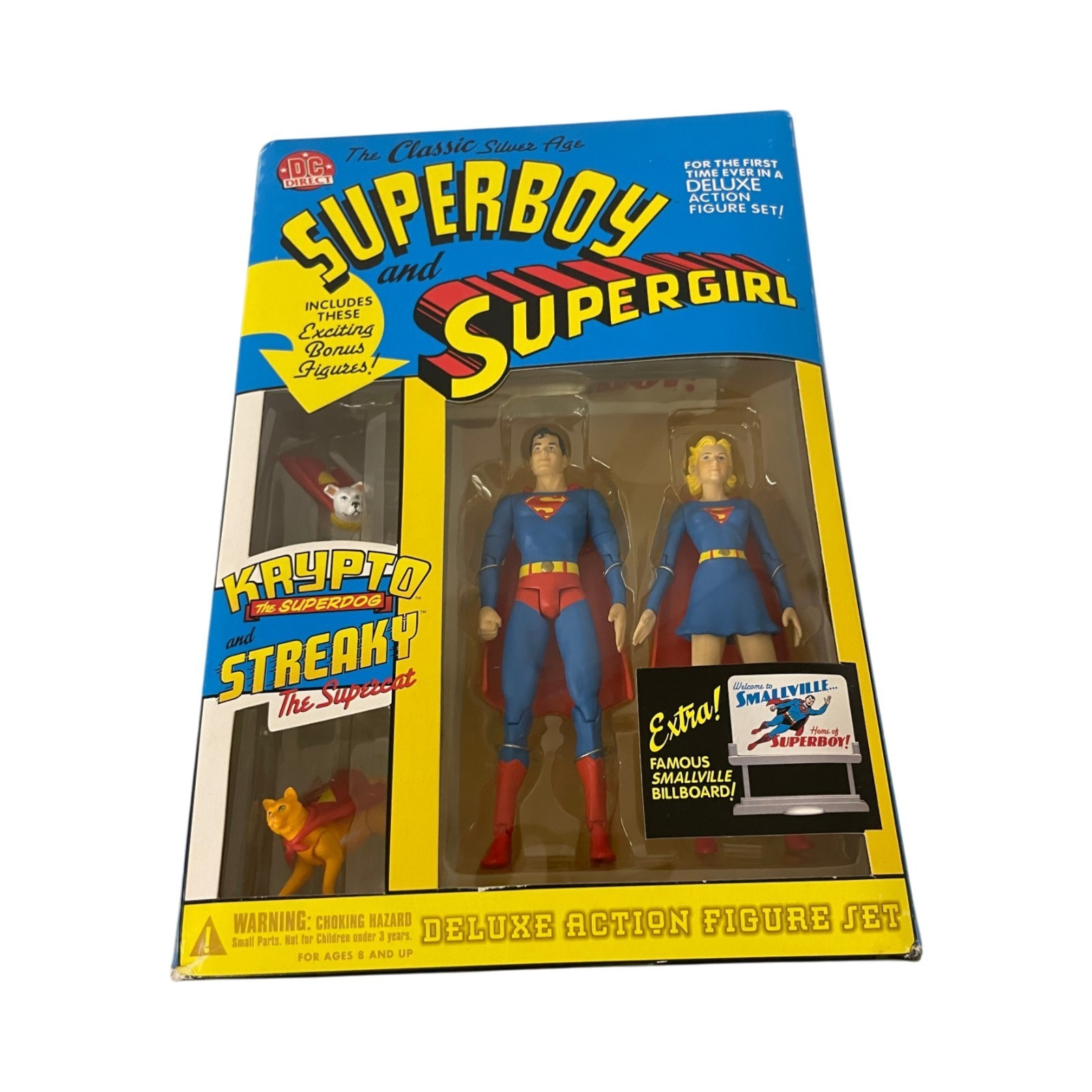 DC Direct Deluxe Superboy Supergirl Action Figure Set KRYPTO STREAKY NEW