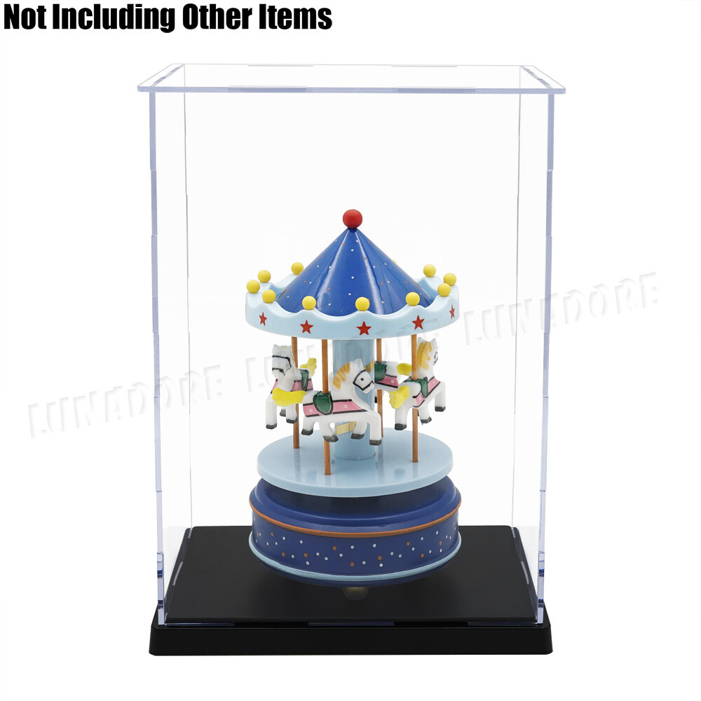 US Acrylic Plastic Display Case Box 10&Prime; Self-Install Protection Dustproof Figure