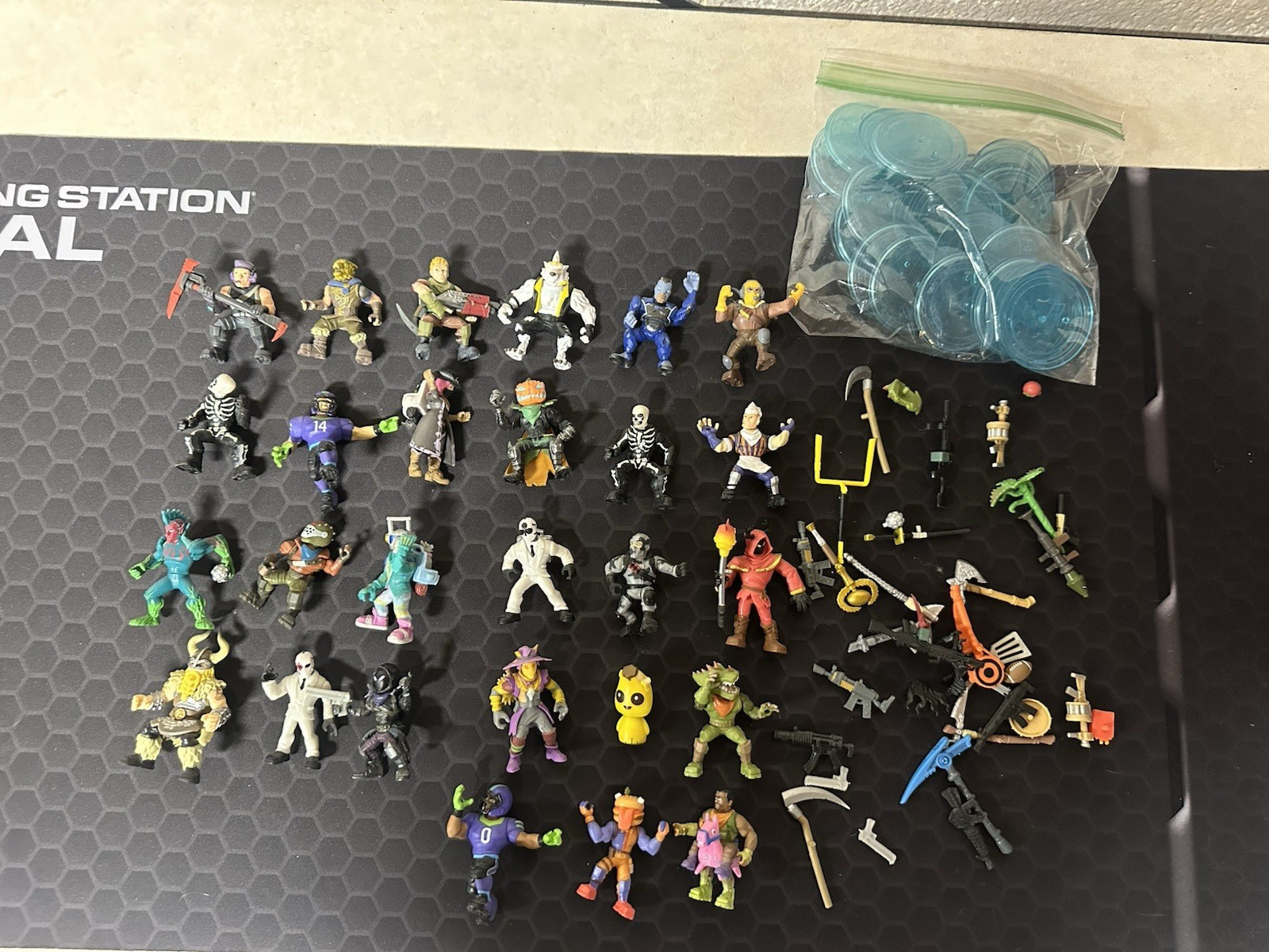Fortnite Action Figure Lot 27 Figures Accessories Weapons Display Stands Mixed