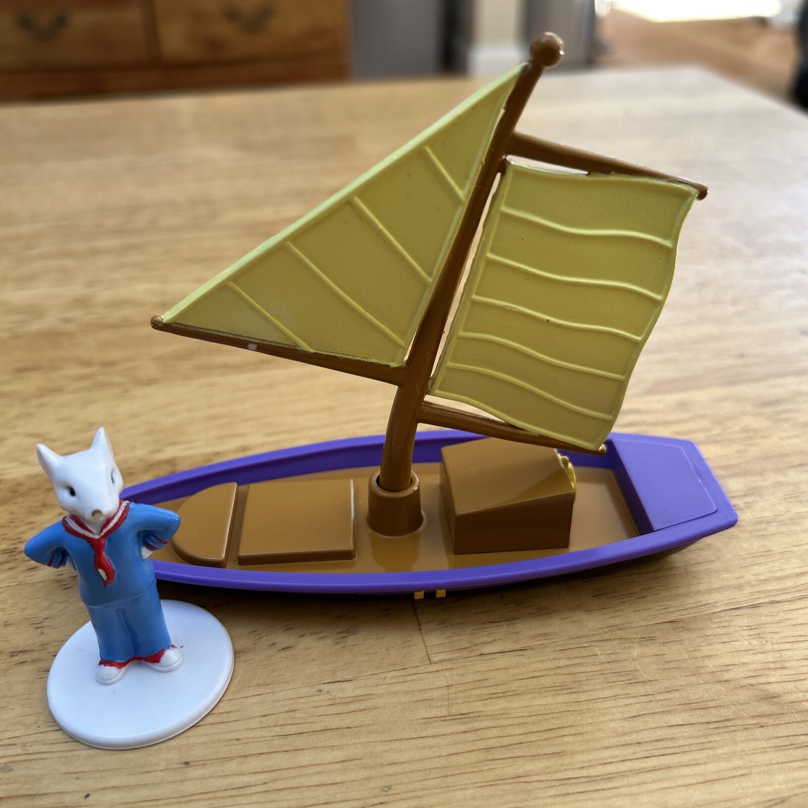 Vintage Stuart Little With Sailboat PVC Toy Figure Cake Topper New