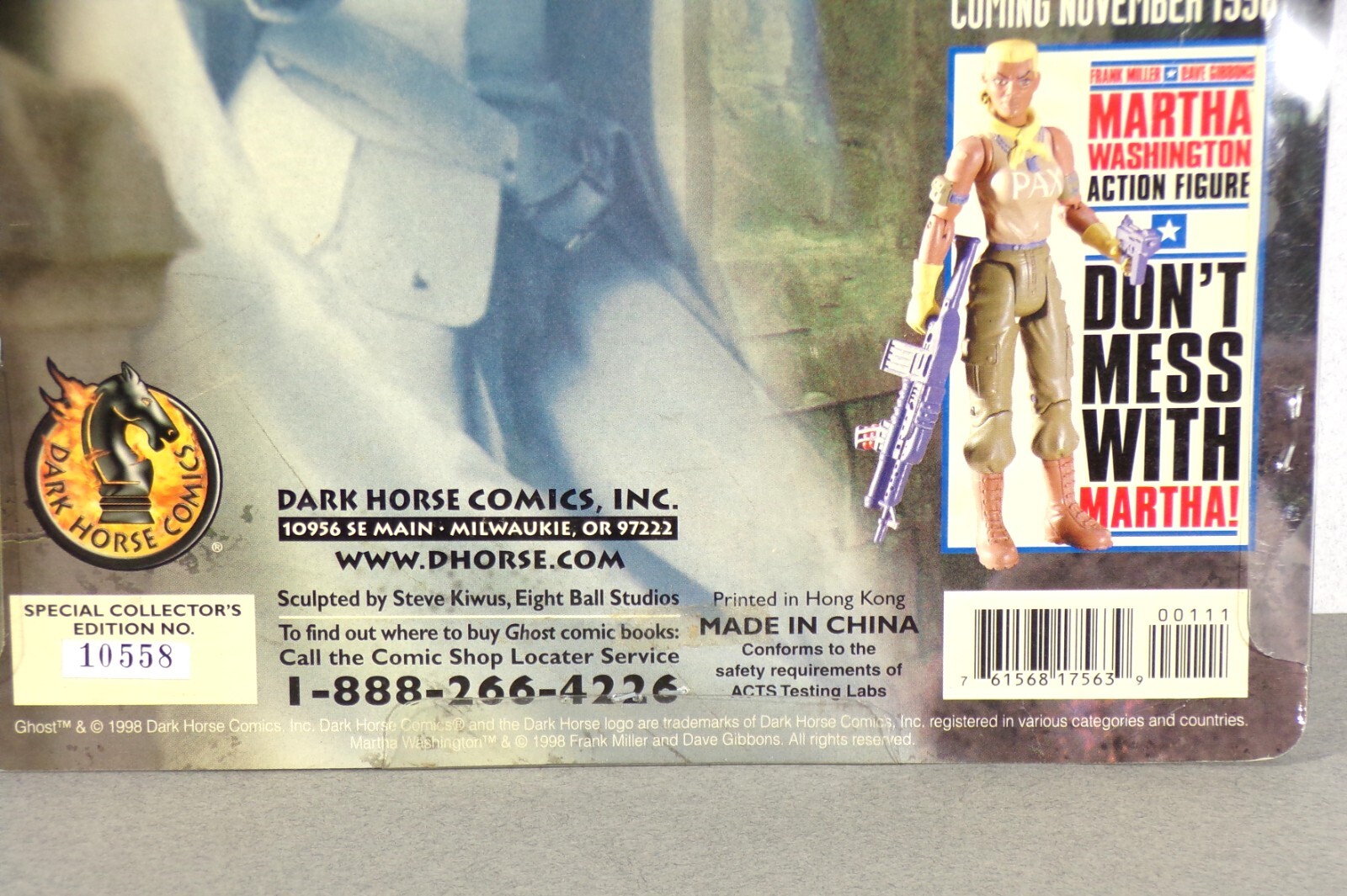 Dark Horse Comics GHOST Action Figure 1998 with Exclusive Ghost Comic Book