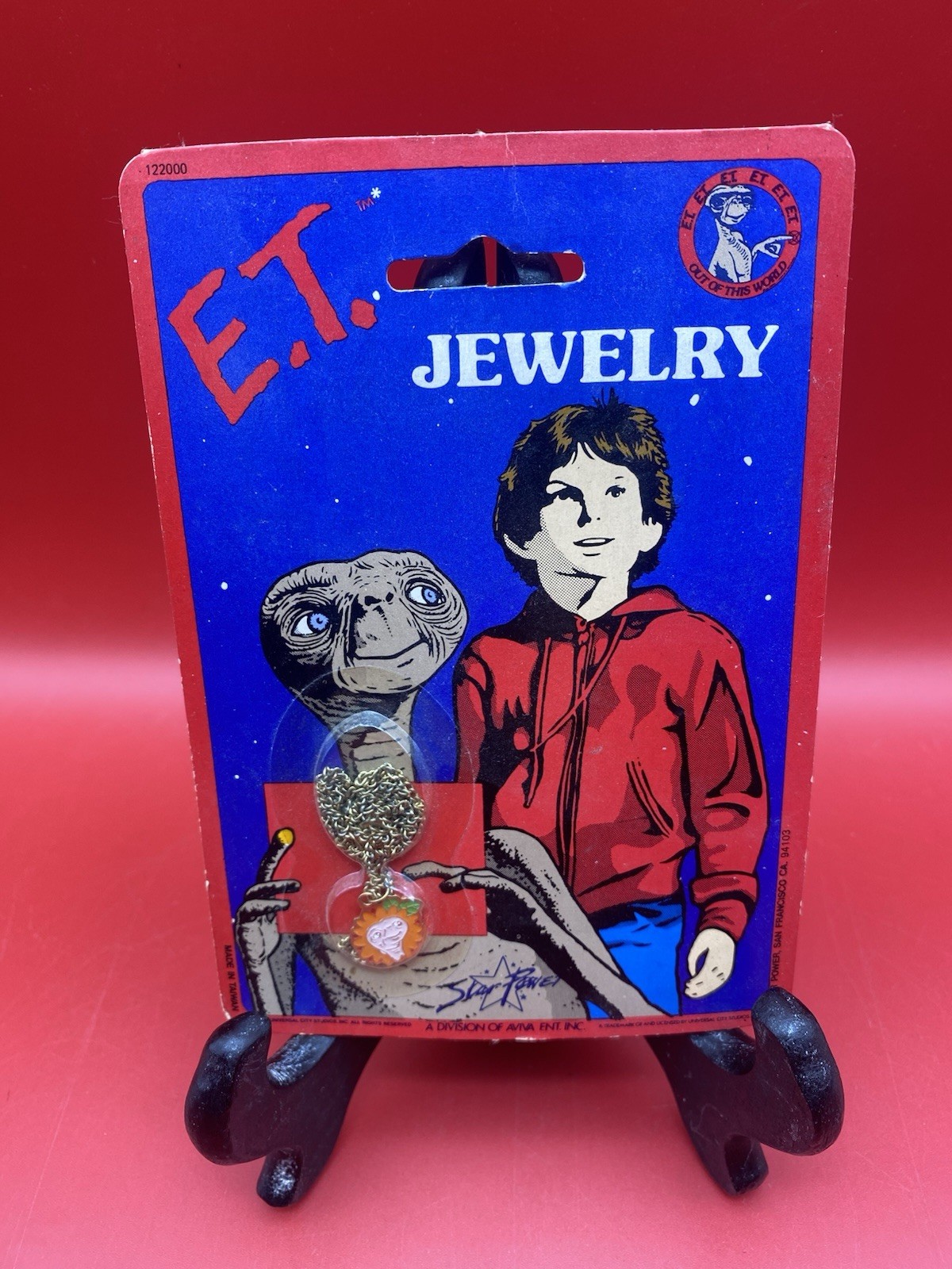 Vintage 1982 E.T The Extra Terrestrial Jewelry Necklace Universal NOS ET Flower