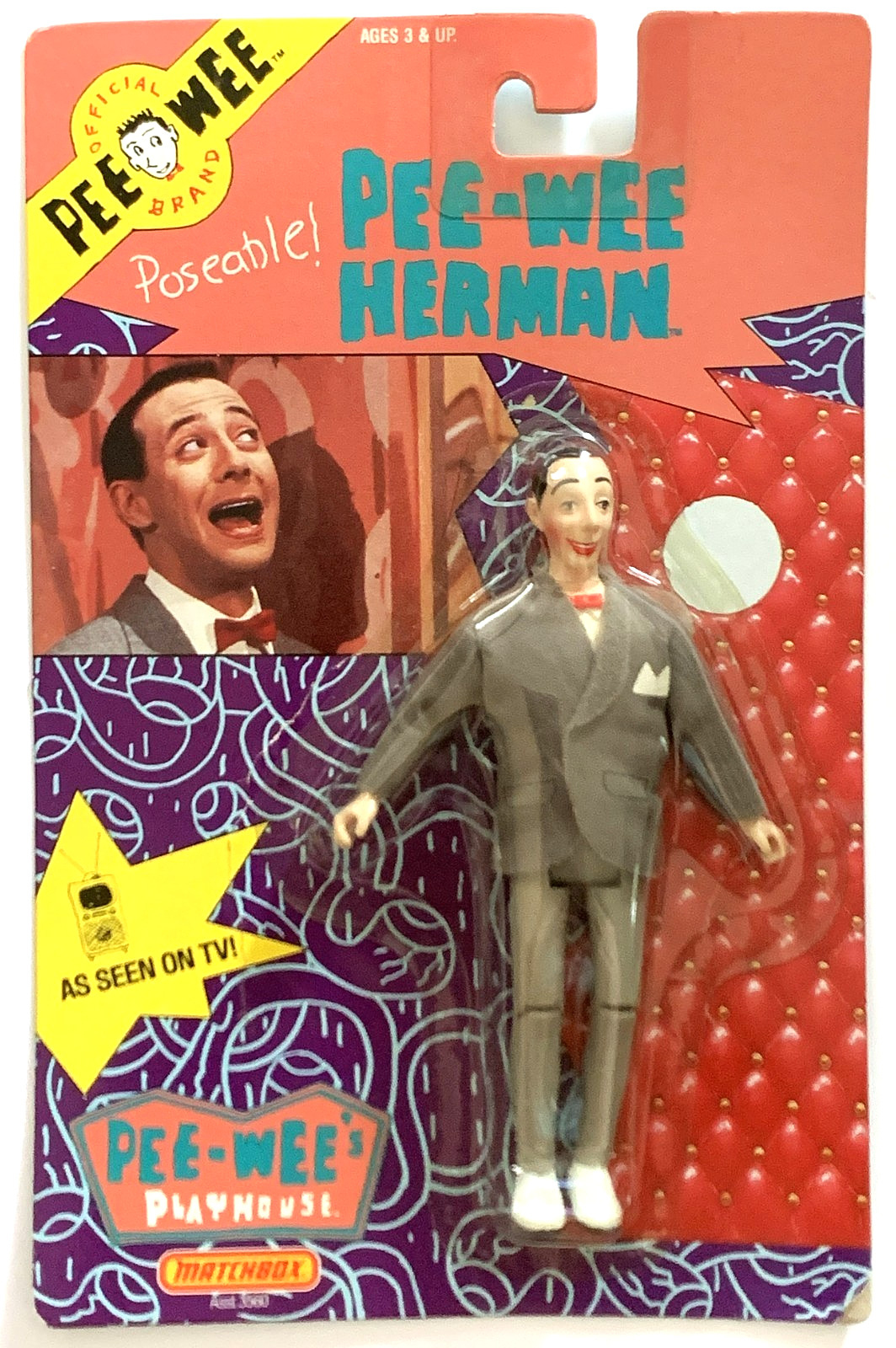 1988 Pee-Wee Herman Playhouse PEE-WEE Only 6&Prime; Action Figure Matchbox Sealed READ