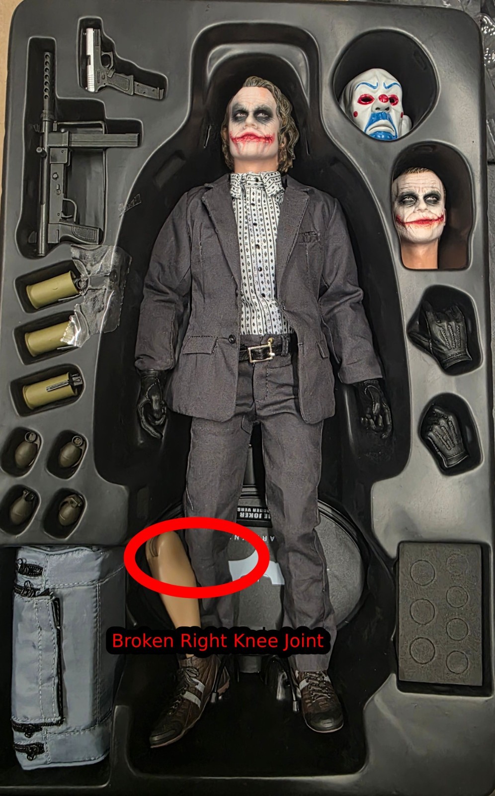 BROKEN Hot Toys Batman Begins: Joker (Bank Robber) 1/6 Scale Action Figure