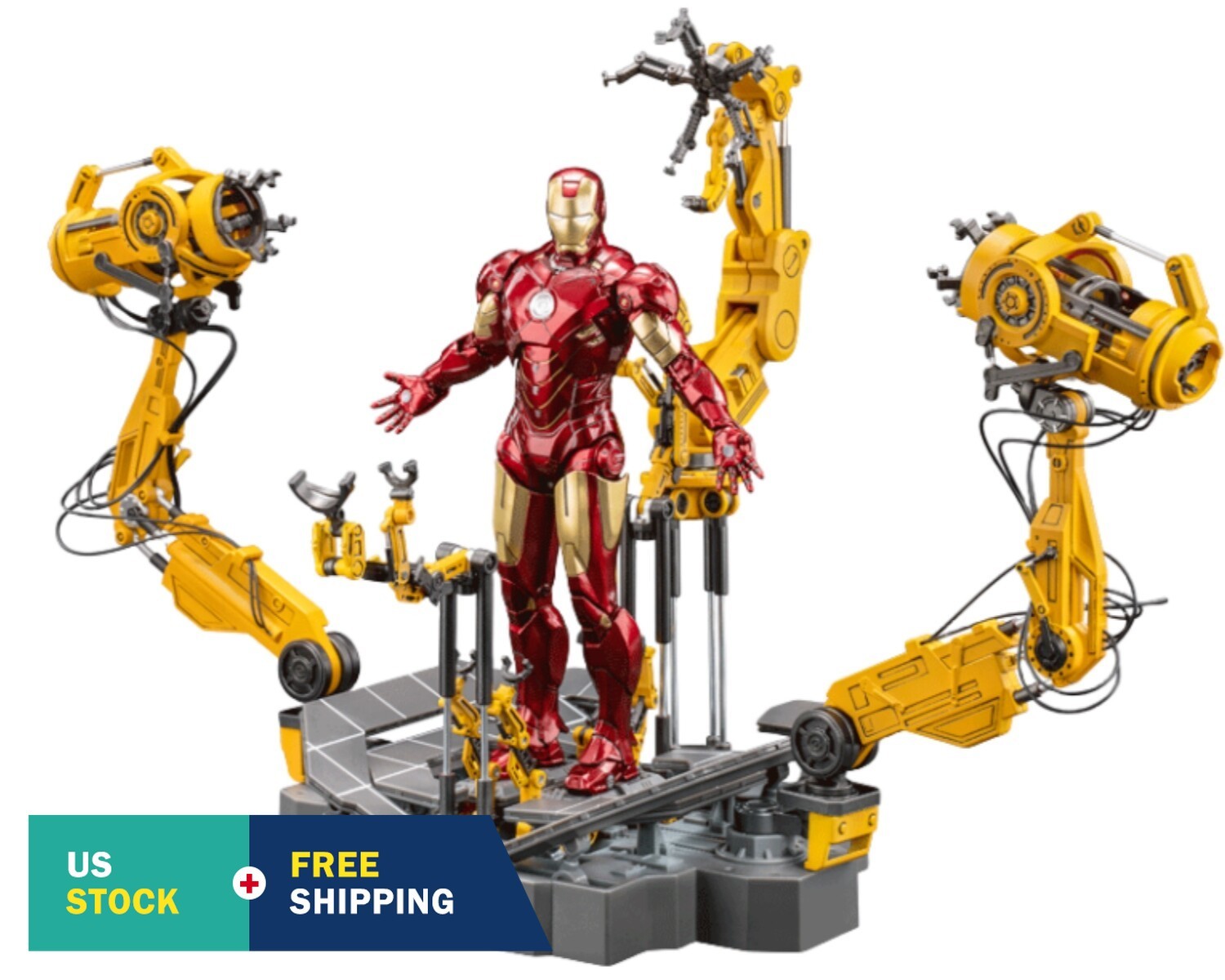 HiPlay ZD Toys Iron Man Mark IV with Suit-up Gantry, 1:10 Action Figurine MK4