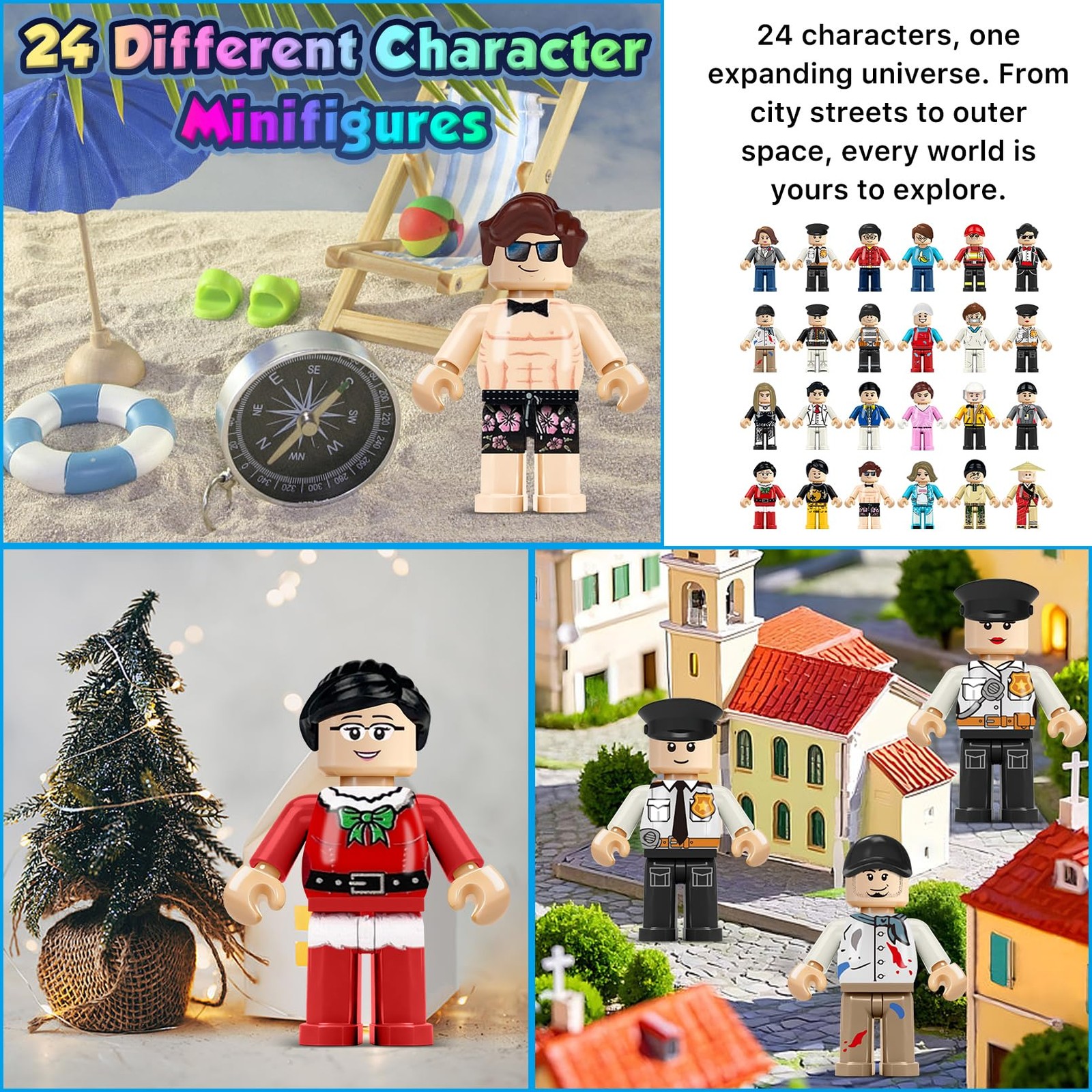 24PCS Mini Figures Building Bricks, Minifigures Stuffer, Mini People Figures …