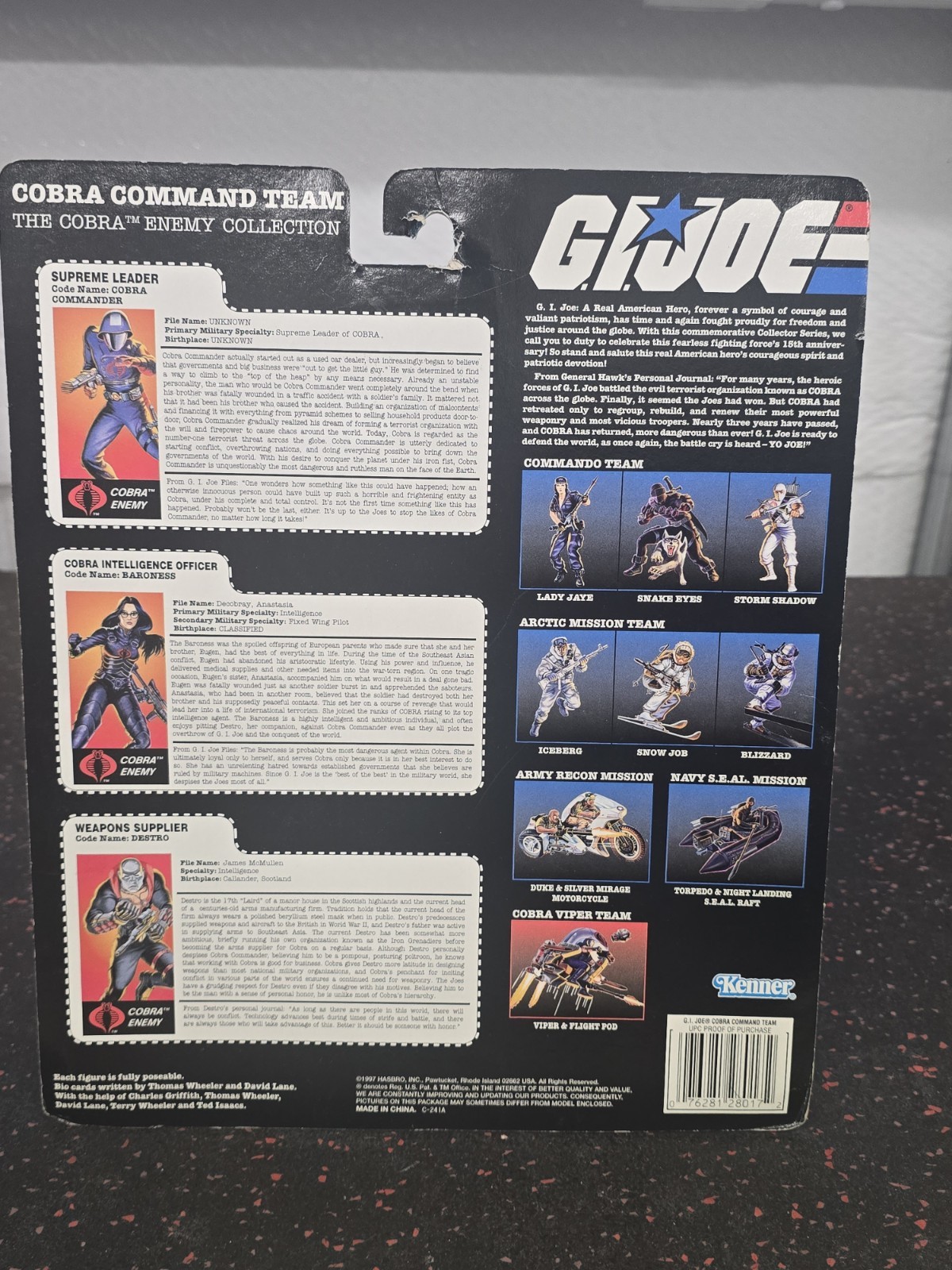 1997 GI JOE ARAH *COBRA COMMAND TEAM* COMMANDER / BARONESS / DESTRO – MOC