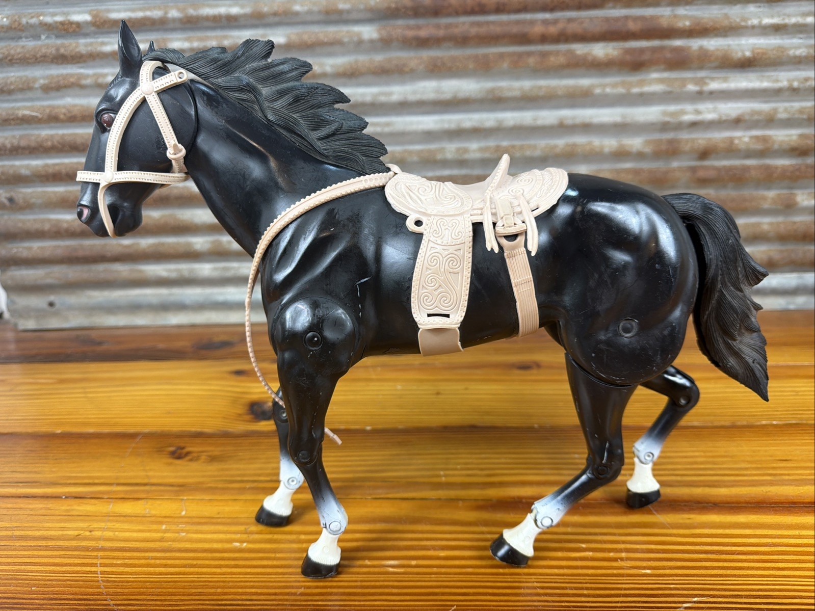 Vintage 1973 Lone Ranger Butch Cavendish Black Horse Smoke RARE!!! With Saddle