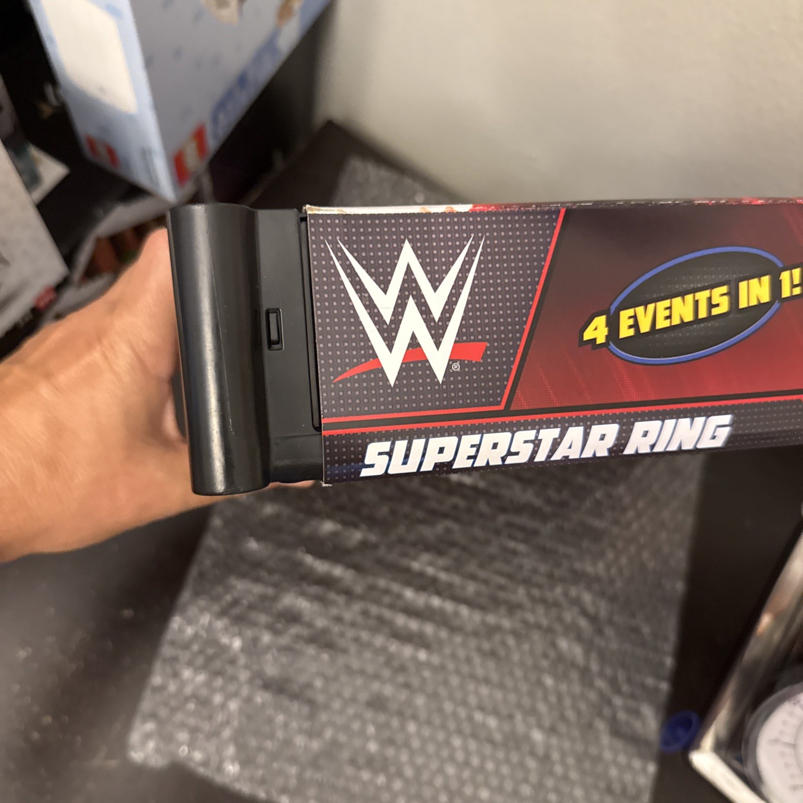 WWE Superstar Ring 14&Prime; Spring-Loaded Mat Pro-Tension Ropes 4 Events in 1 Playset