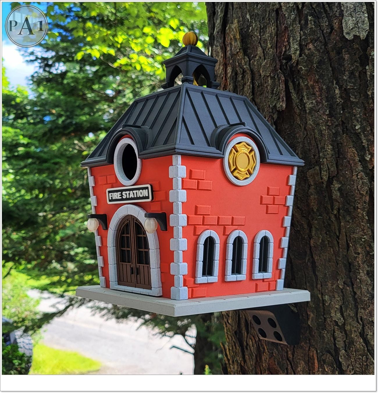 3D Printed Fire Station Birdhouse: Garden & Yard Decor