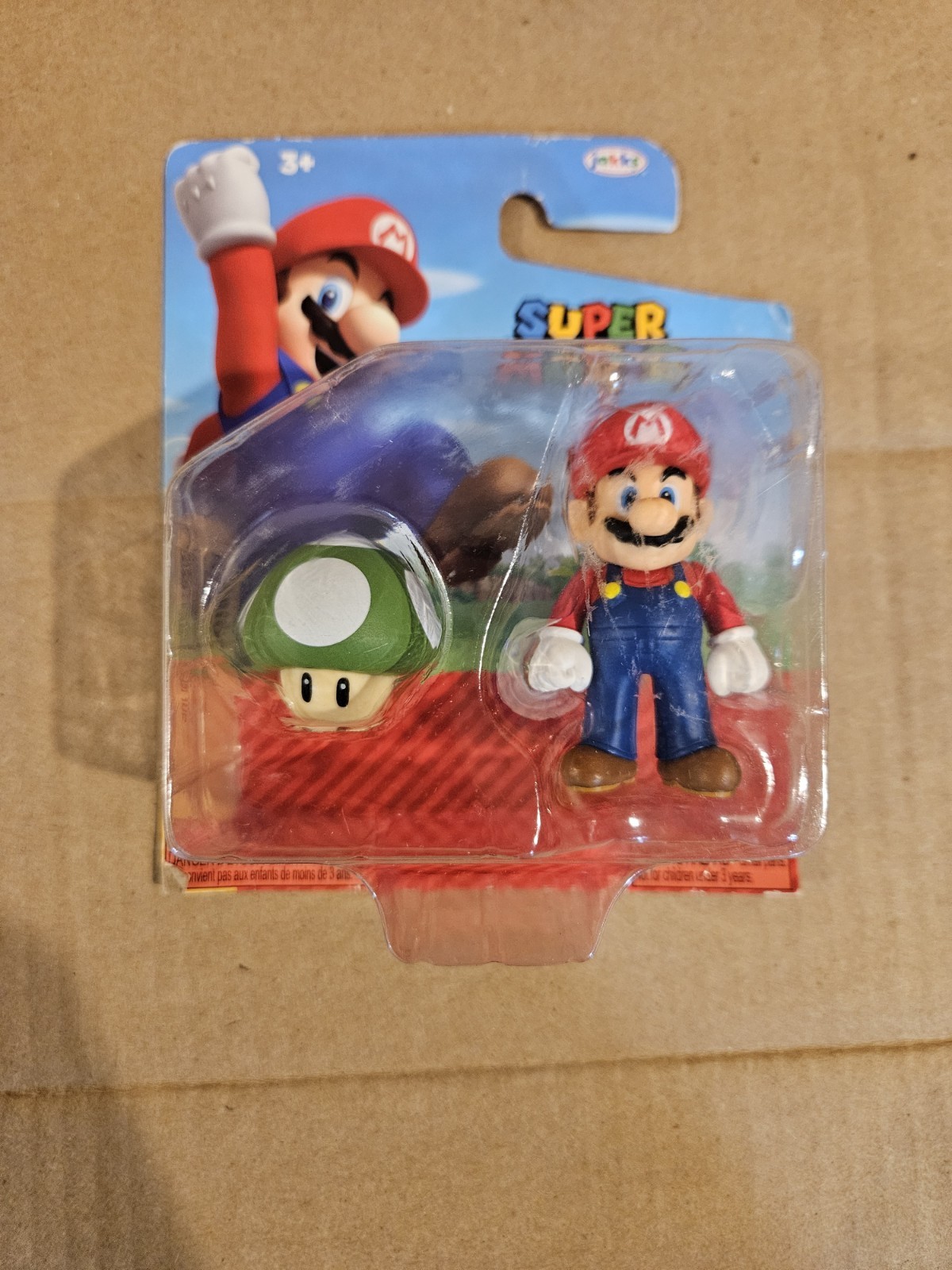 Super Mario Mario Action Figure w/ 1-Up Mushroom Accessory JAKKS Pacific