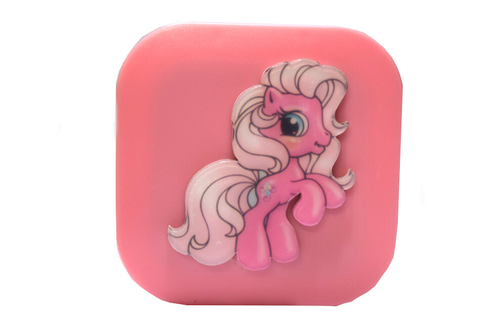 White Hair Pink My Little Pony Contact Lens Case Girls Home School Travel CLC-ML