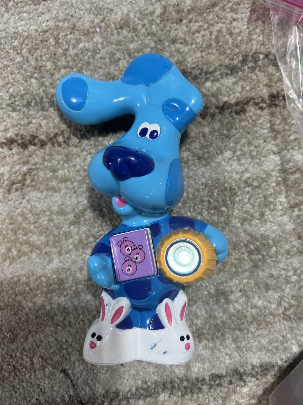 Blues Clues Blue Flashlight Pajamas Bunny Slippers Makes Sound Nite Light