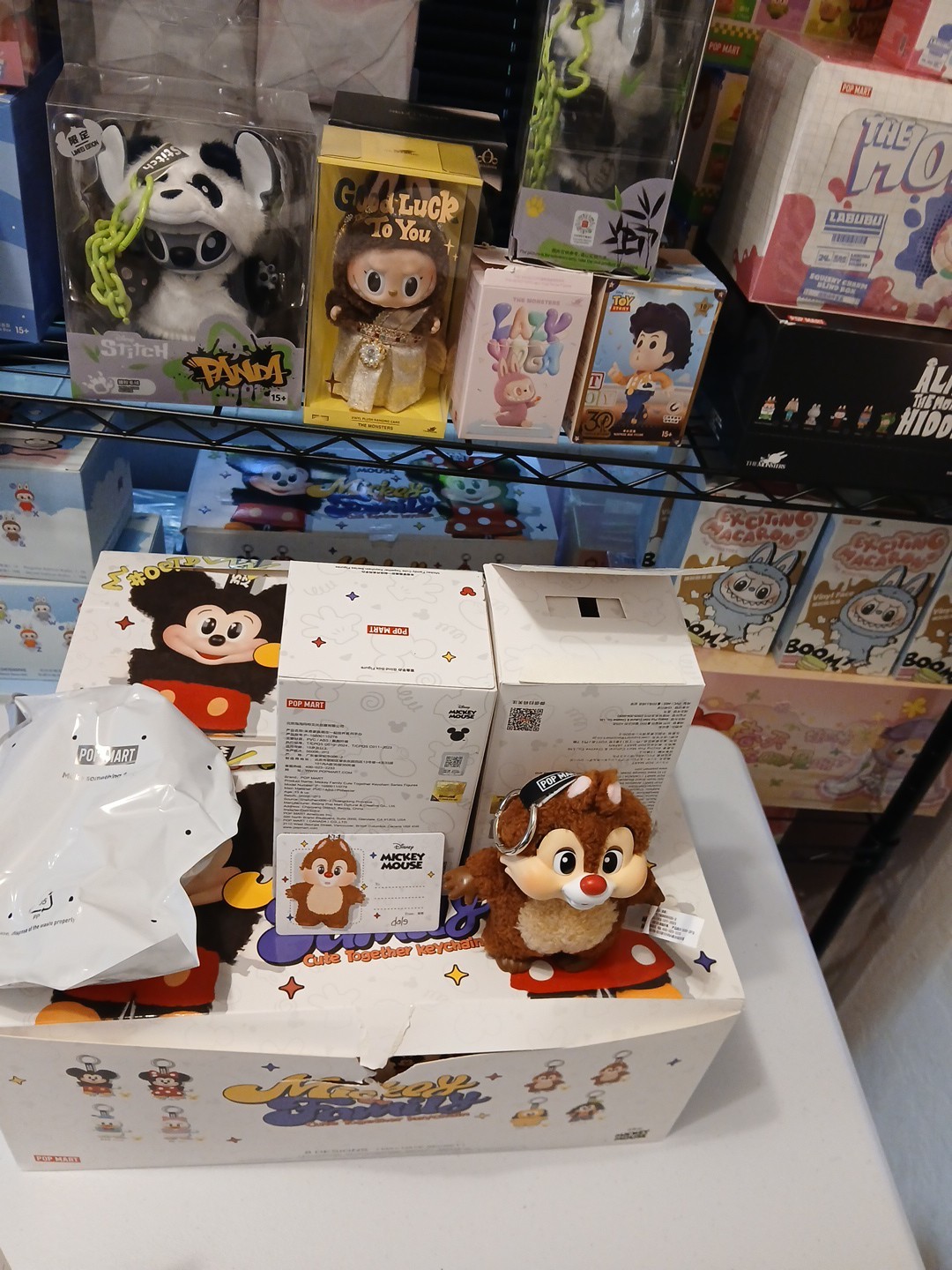 Chip And DALE Disney POPMART Labubu Keychain Mickey and Friends Family Authent