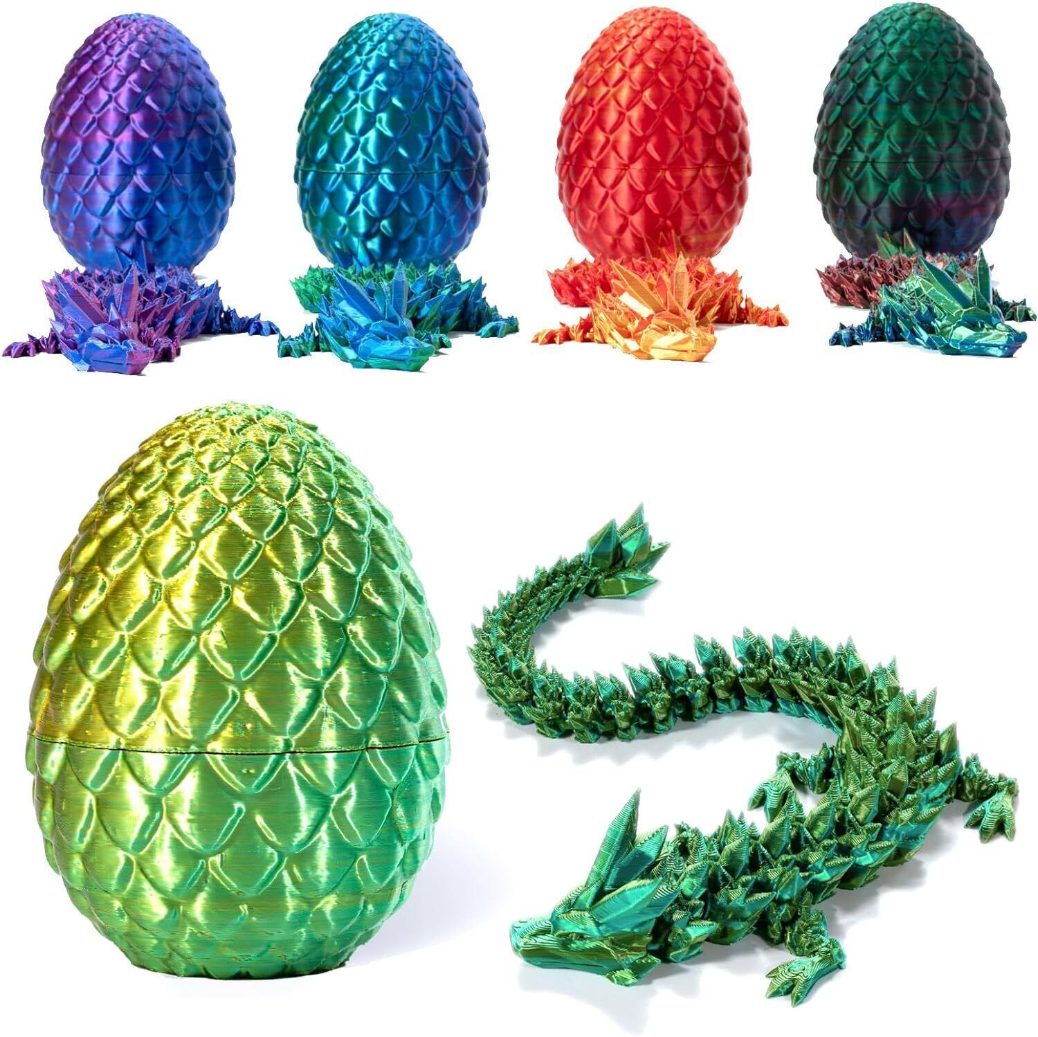 3D Printed Dragon in Egg Full Articulated Dragon Home Office Decor Fidget Toys