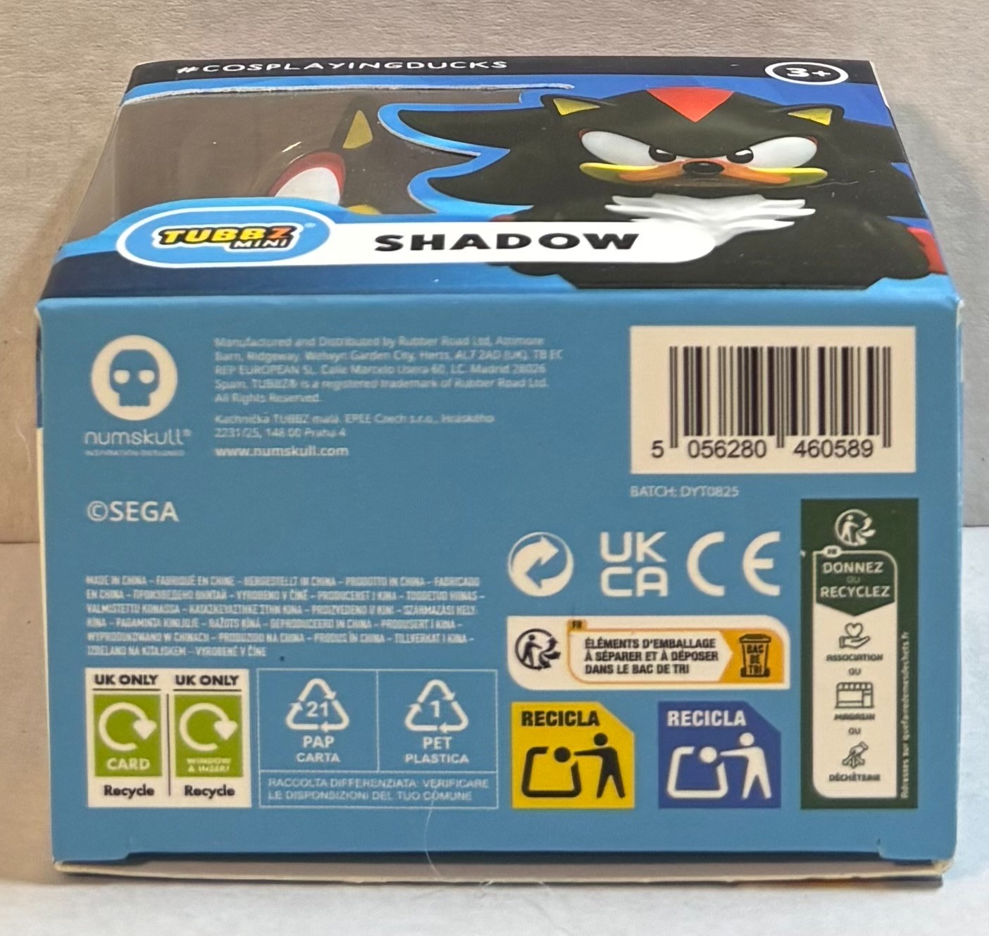 SHADOW – SONIC THE HEDGEHOG – Mini Tubbz – Rubber DucK