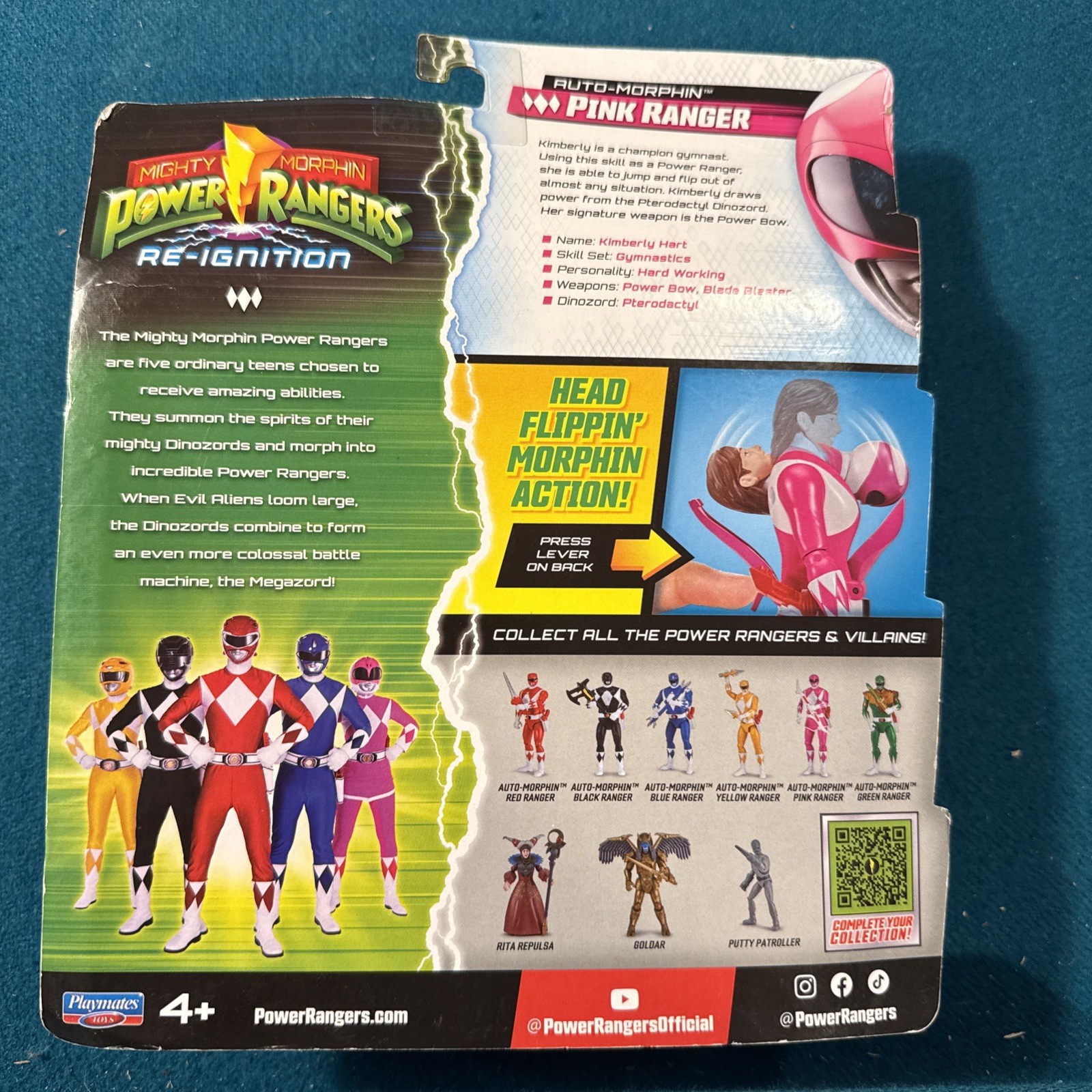 Power Rangers Mighty Morphin Re-Ignition Pink Ranger Action Figure Auto-Morphin