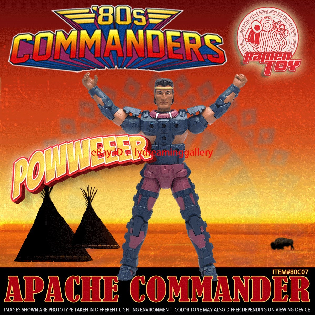Ramen Toy 80s Commanders Apache Commander 1/12 Limited Collectible Action Figure