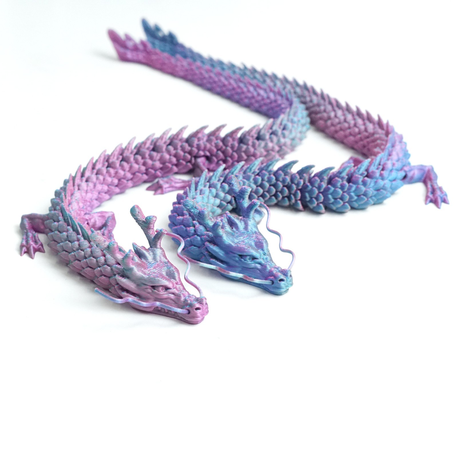 2PCS 12inch 3D Printed Dragon Model,Articulated Animals figure,Toys Home Decor
