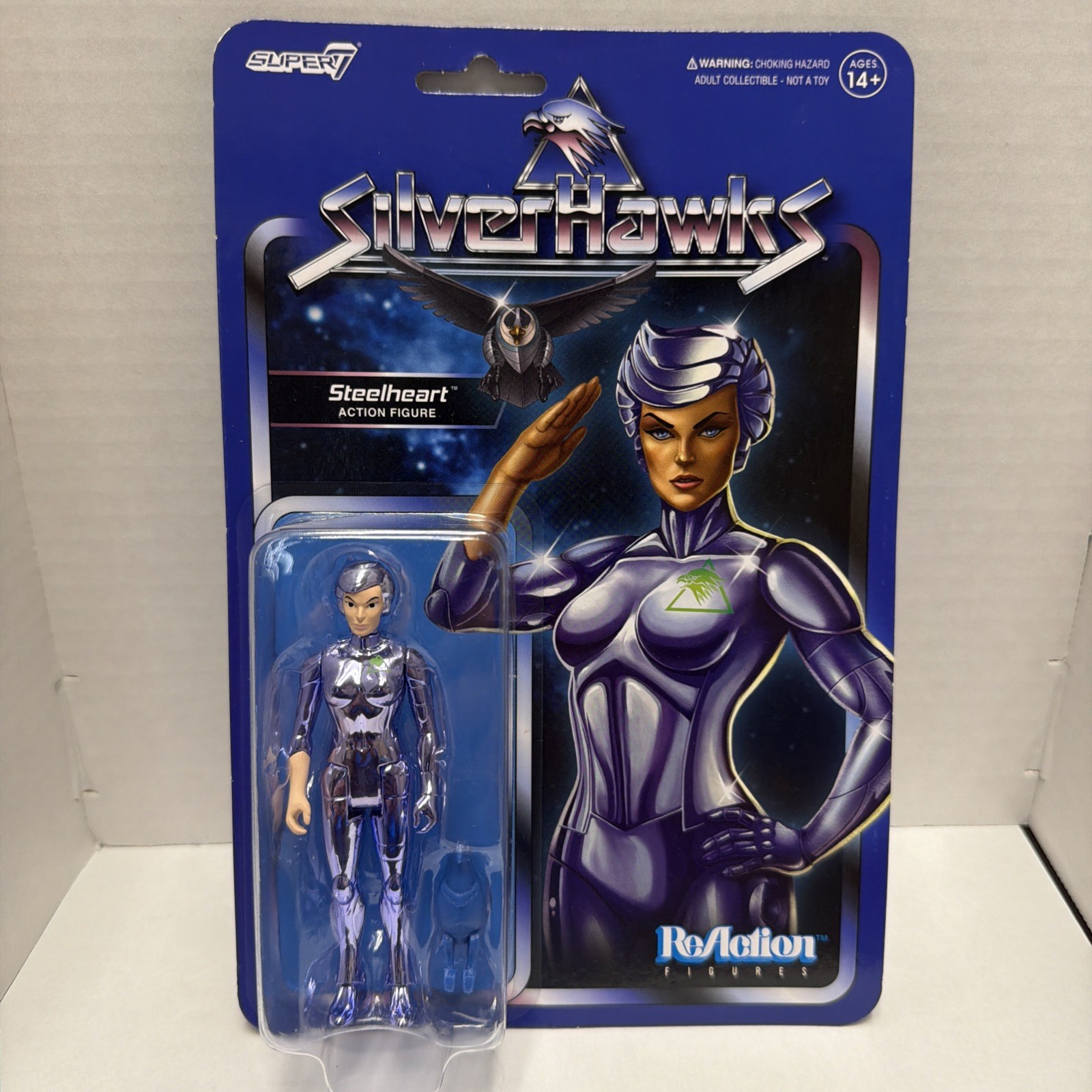 Super7 SilverHawks Steelheart (Action Figure) Reaction Figure – 3.75 💎