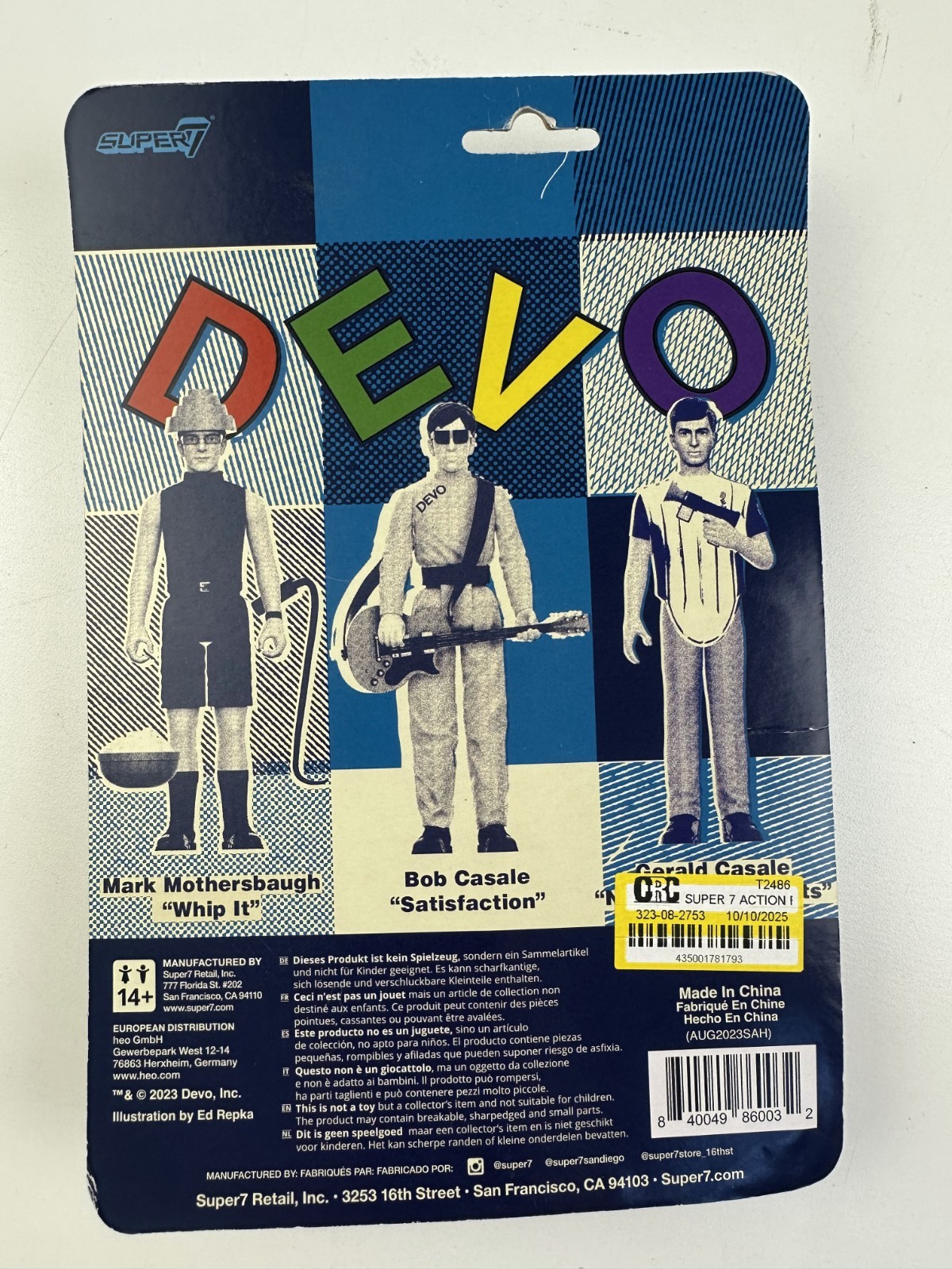 Devo Super7 ReAction Gerald Casale Action Figure New Traditionalists For Age 14+