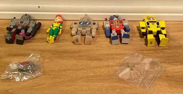 Kidrobot Transformers vs GI Joe Mini Series figures 5 PC lot Optimus, Megatron