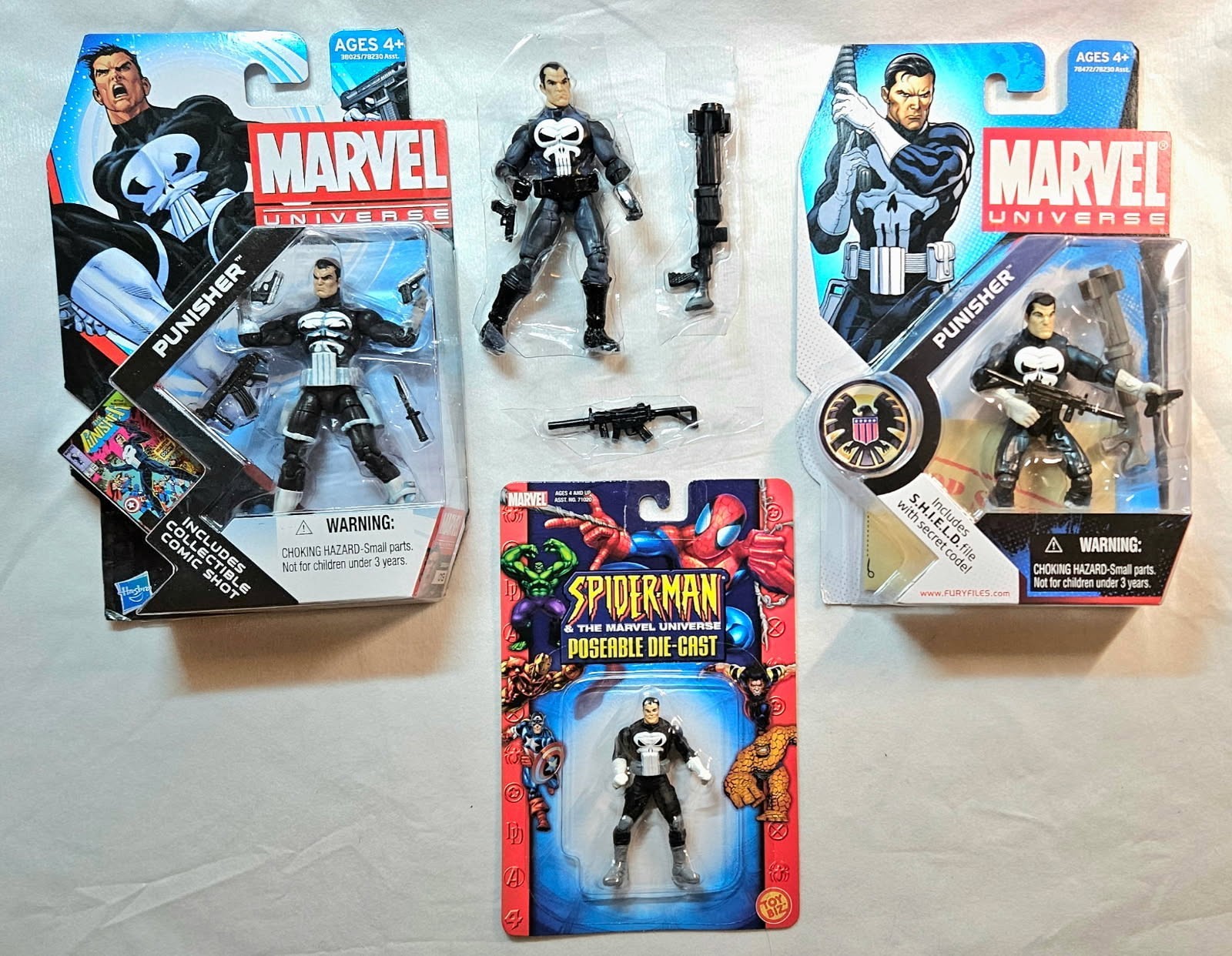 Hasbro Punisher Marvel Universe action figure lot with Toy Biz poseable diecast
