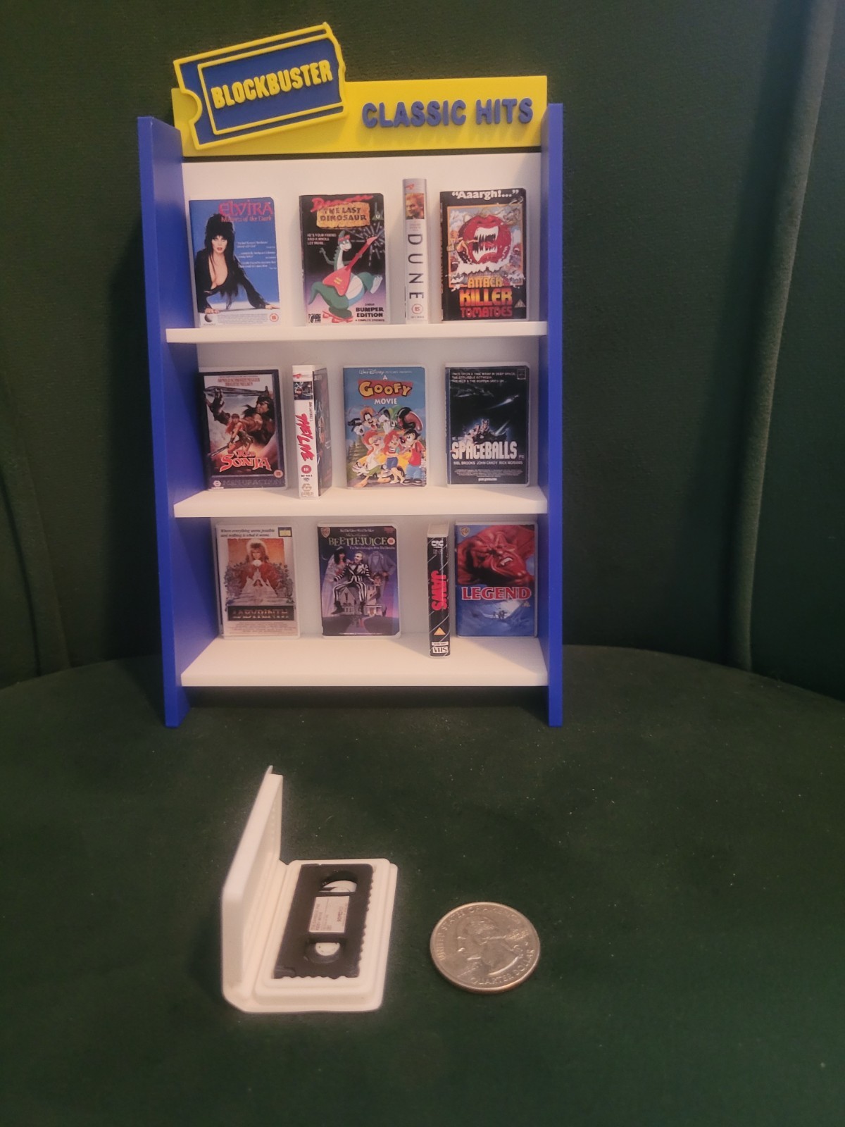 1/6 SCALE CUSTOM VHS TAPES AND CASES WITH STAND DOLLHOUSE MINIATURE