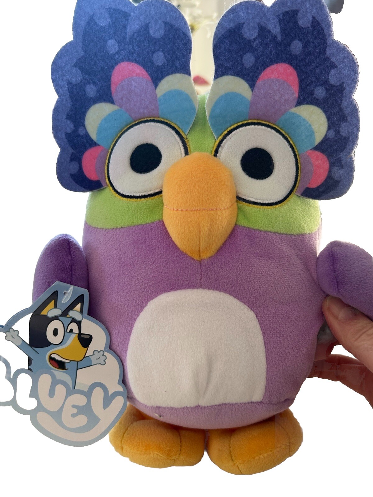 Bluey Chattermax 10&Prime; Plush Toy Owl Press The Belly to Hear Sound Effect Record