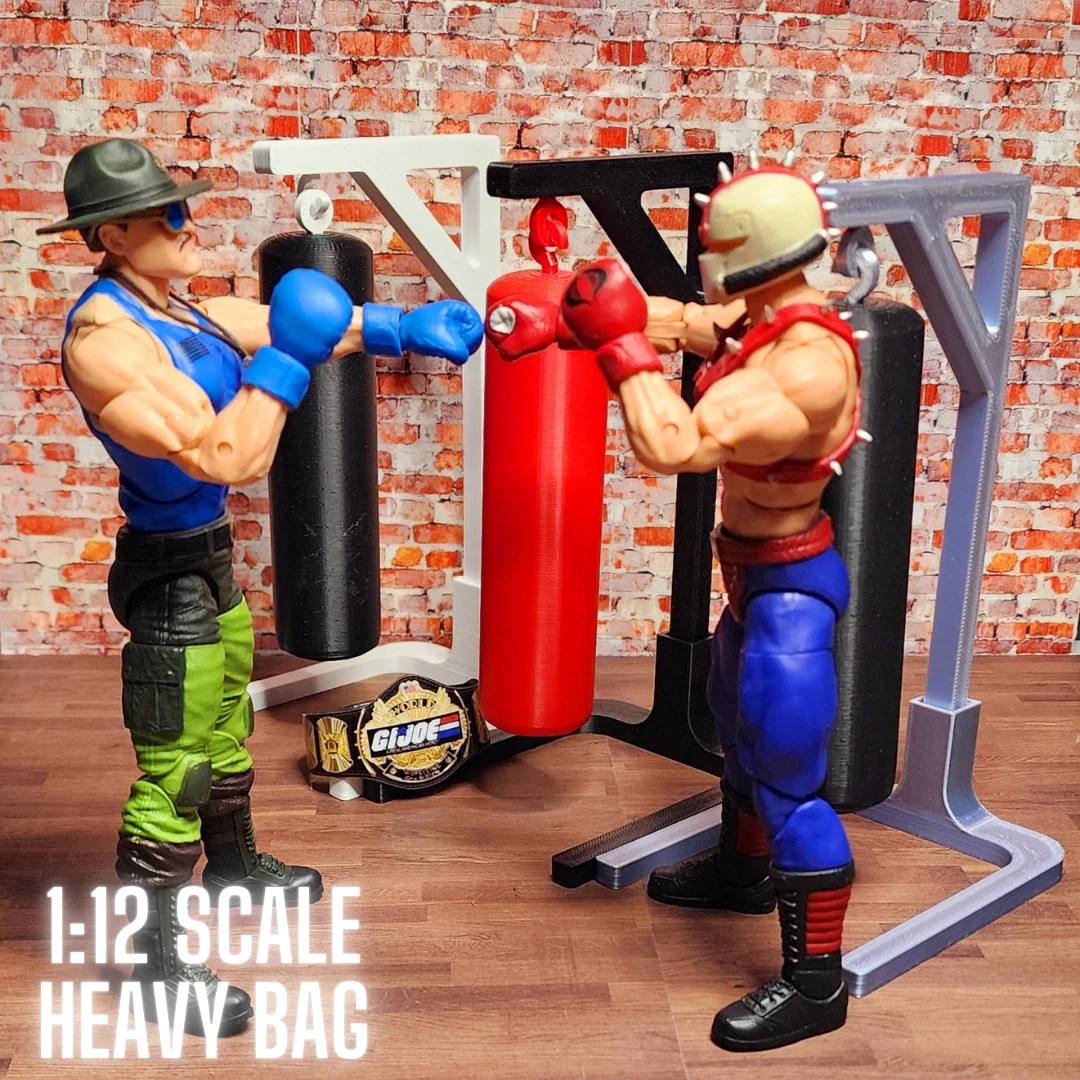 1 HEAVY BAG Black & Red For 1:12 Scale Figures, Custom Design, For Gi Joe