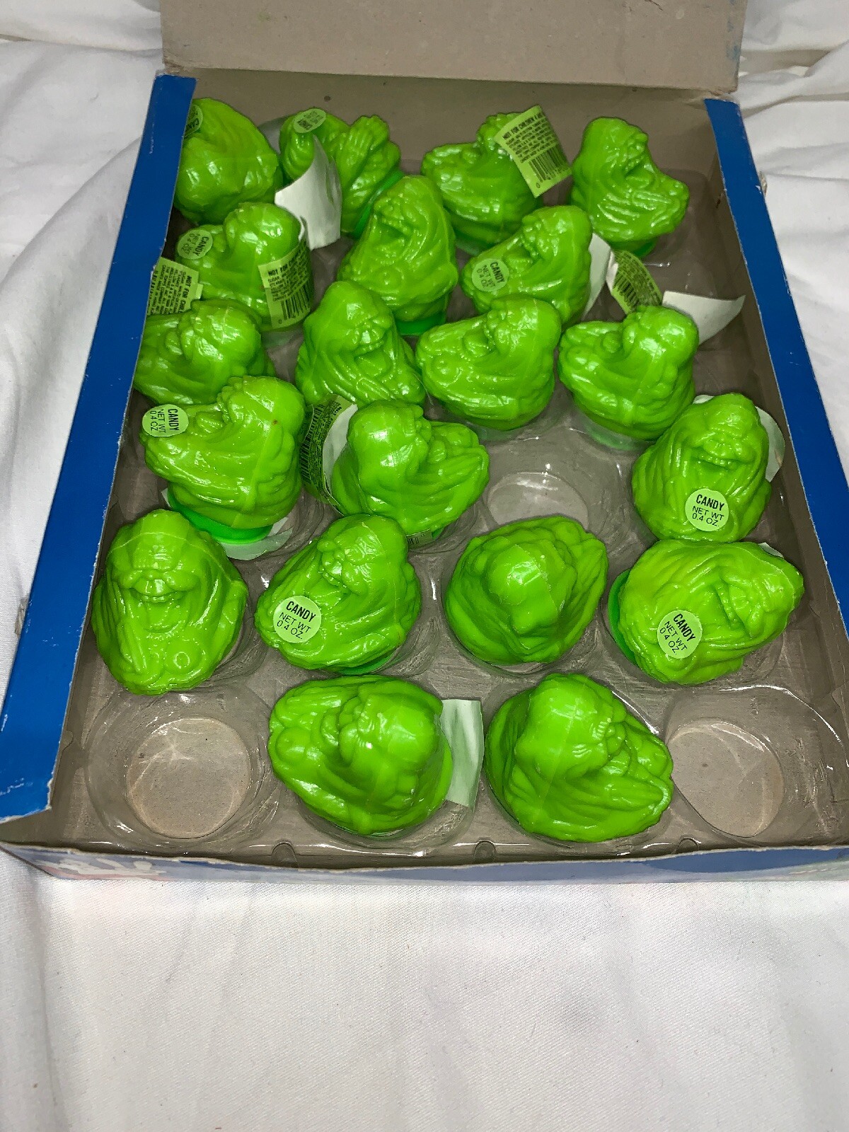 TOPPS GHOSTBUSTERS SLIMER 1989 HEAD BUST CANDY BOX CONTAINERS DISPENSER 20 PIECE