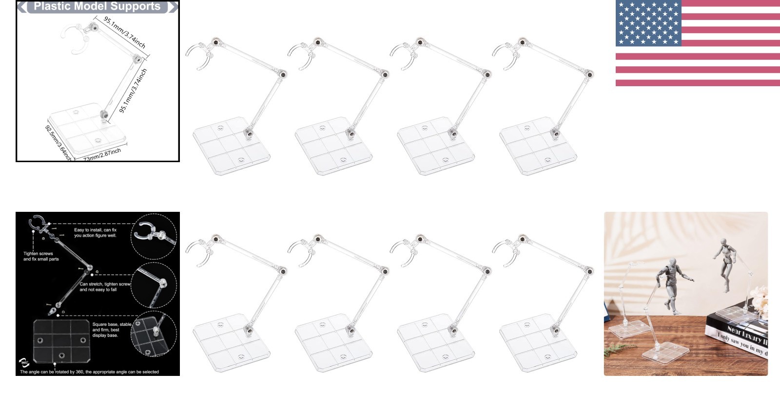 Lightweight 8-Pack Clear Stands for 6-Inch Action Figures – Assembles Easily