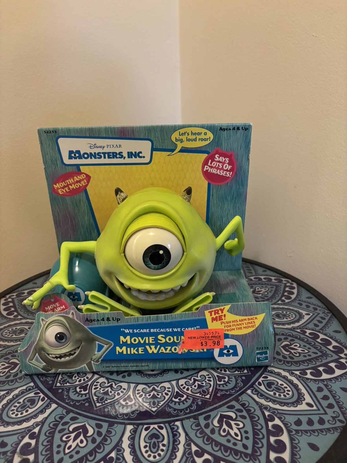 Vintage Disney Pixar 2001 Monsters, Inc. Movie Sounds Mike 9&Prime; Talking Figure NIB