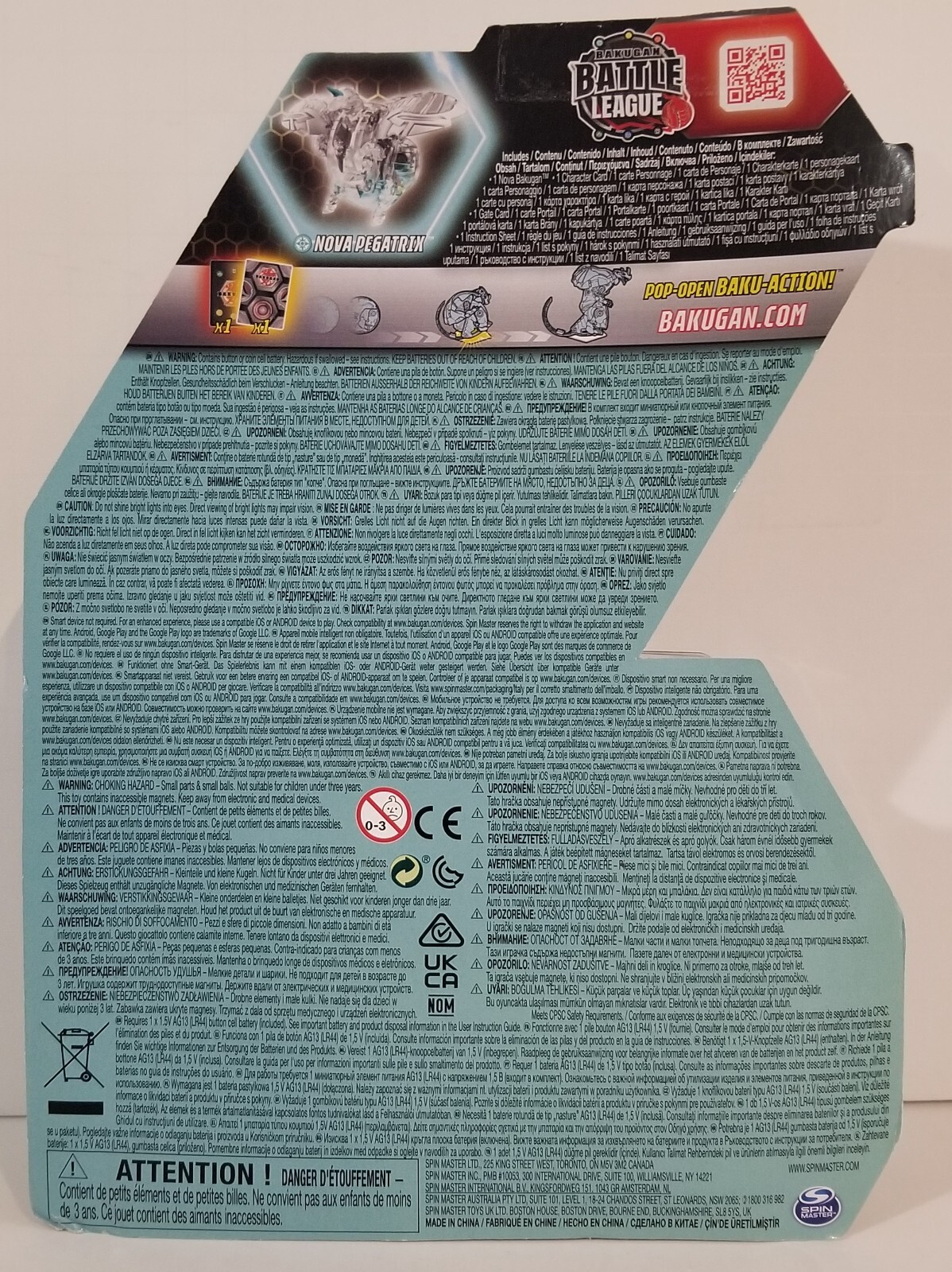 Bakugan Legends: Nova Diamond Pegatrix, light up battle figure & cards