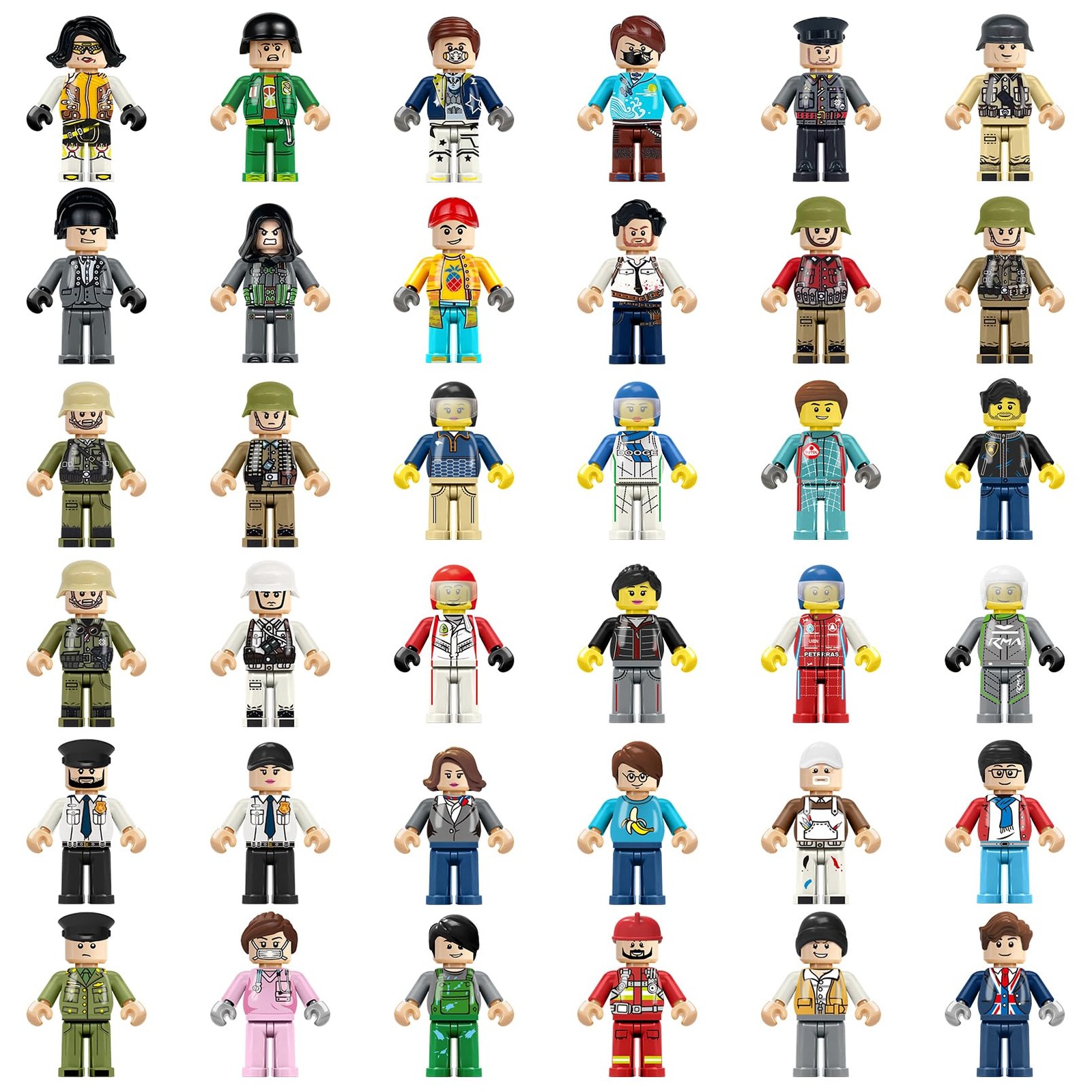 36PCS Minifigures, Mini Figure Toy, Action Figure Stuffer, Minifigures Buildi…