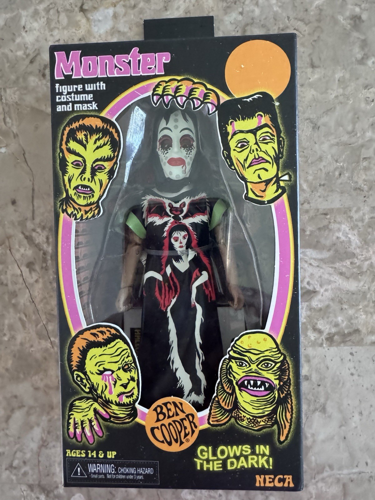 NECA Ben Cooper Monster Vampire Girl 5.5&Prime; Clothed Figure Glows In Dark New