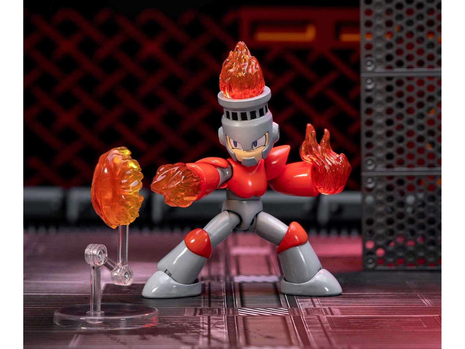 FIRE MAN 5.5&Prime; MOVEABLE FIGURE W/ACCESSORIES & ALTERNATES MEGA MAN BY JADA 34222