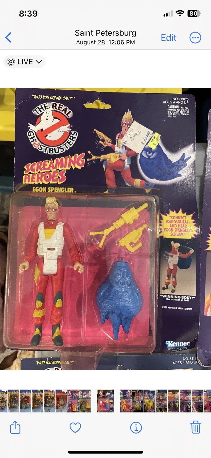 Vintage 1992 The Real Ghostbusters Screaming Heroes Egon Spengler By Jocsa MOC