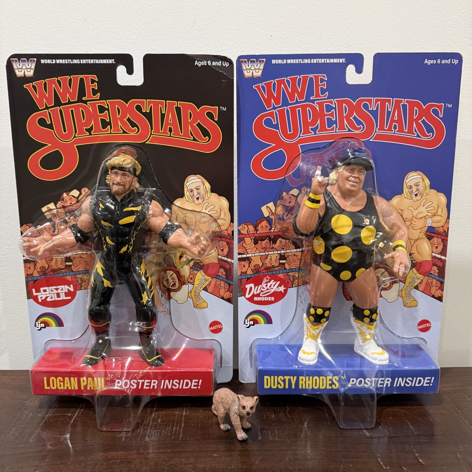 WWE LJN Superstars Series 1 Logan Paul Dusty Rhodes 8&Prime; Action Figure Set of 2