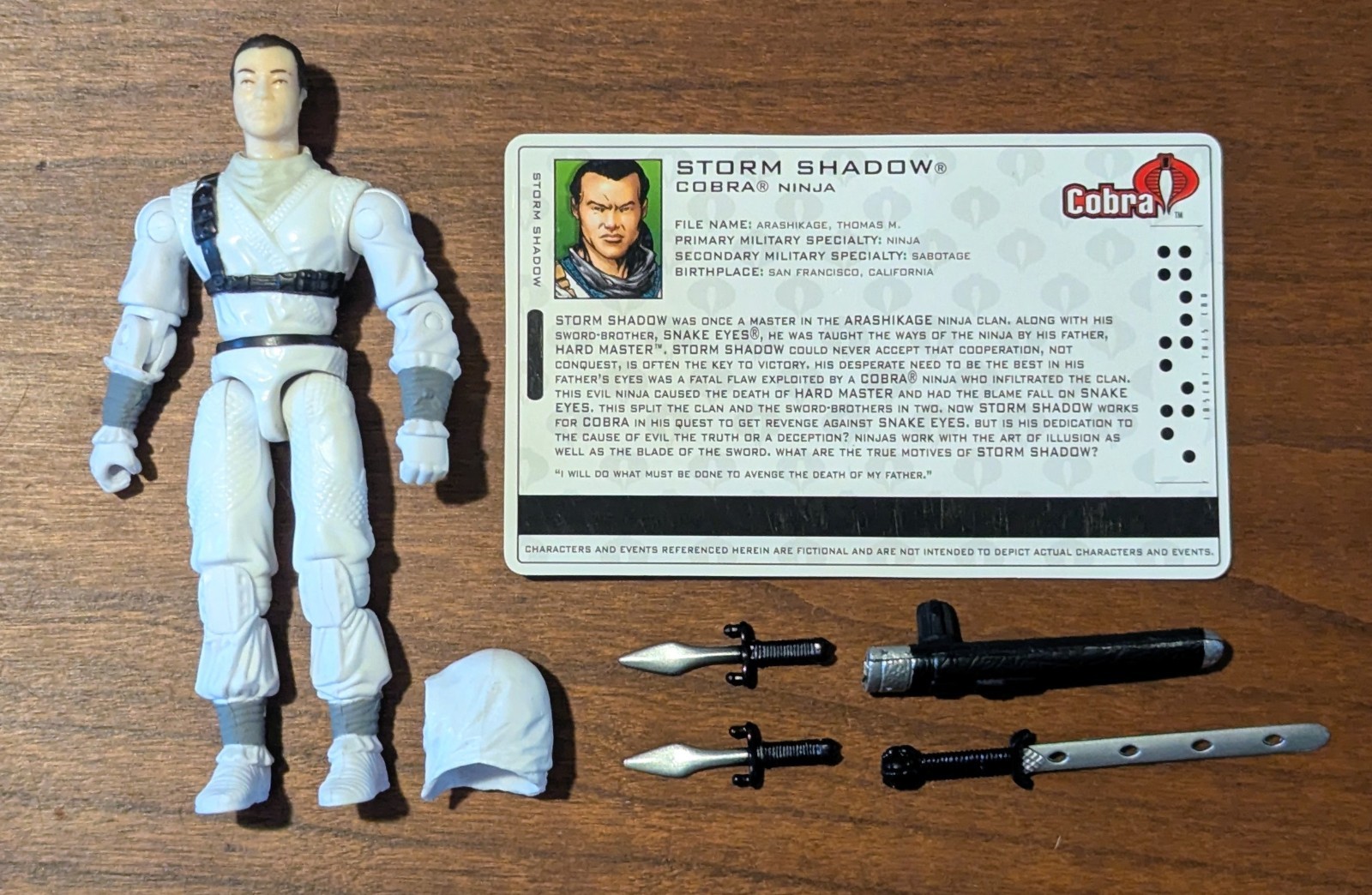 GI JOE Cobra NM/M Storm Shadow V20 2005 Complete & File Card Mail-in