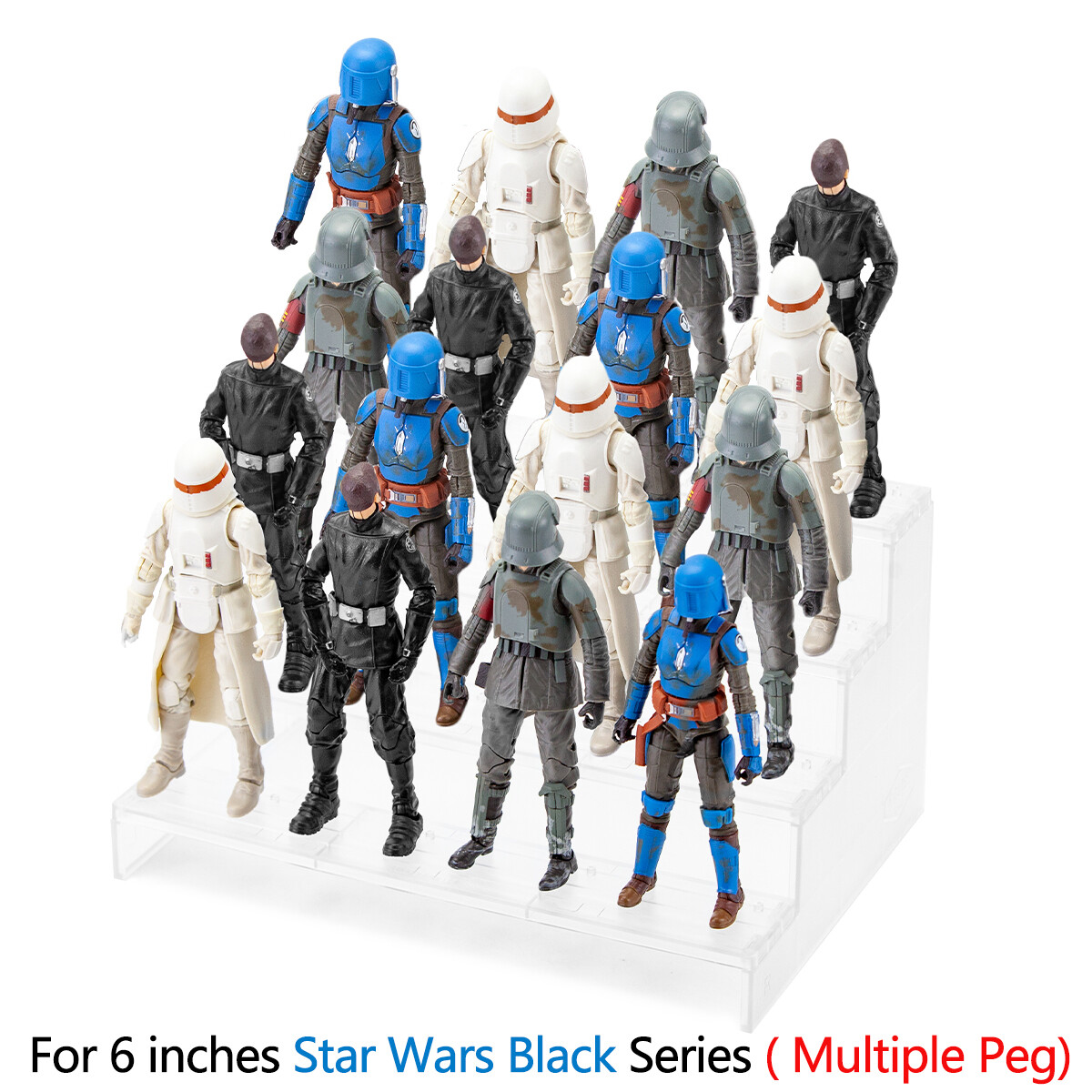 4 Tier Clear Risers Display Stand Shelf for 6&Prime; Black Series Gi Joe Aciton Figure