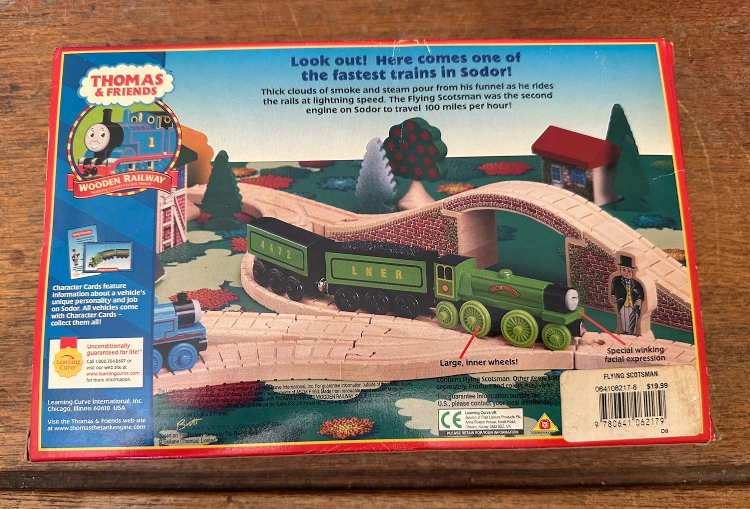 2001 Learning Curve Wooden Thomas Train Flying Scotsman! New! Character Card!