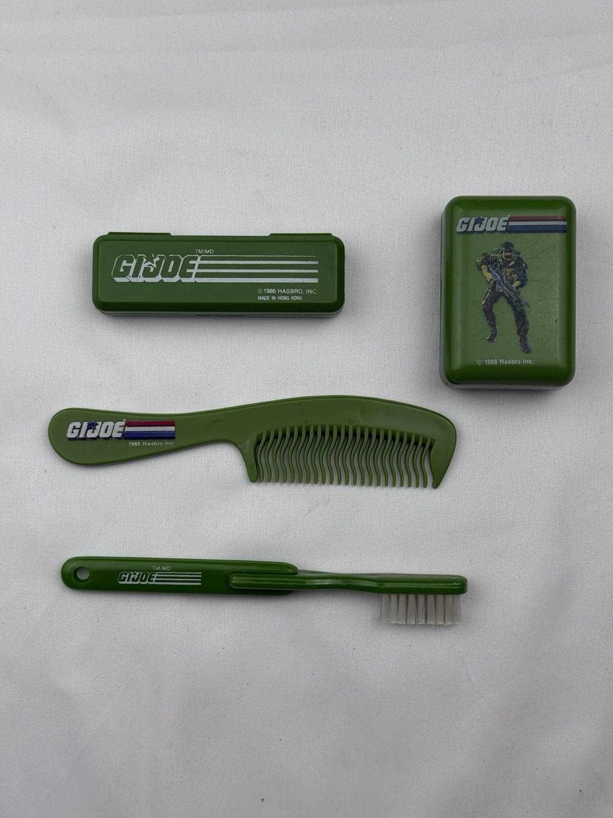 Vintage 1986 Hasbro G.I. Joe Toothbrush Comb Travel Kit Hong Kong Rare